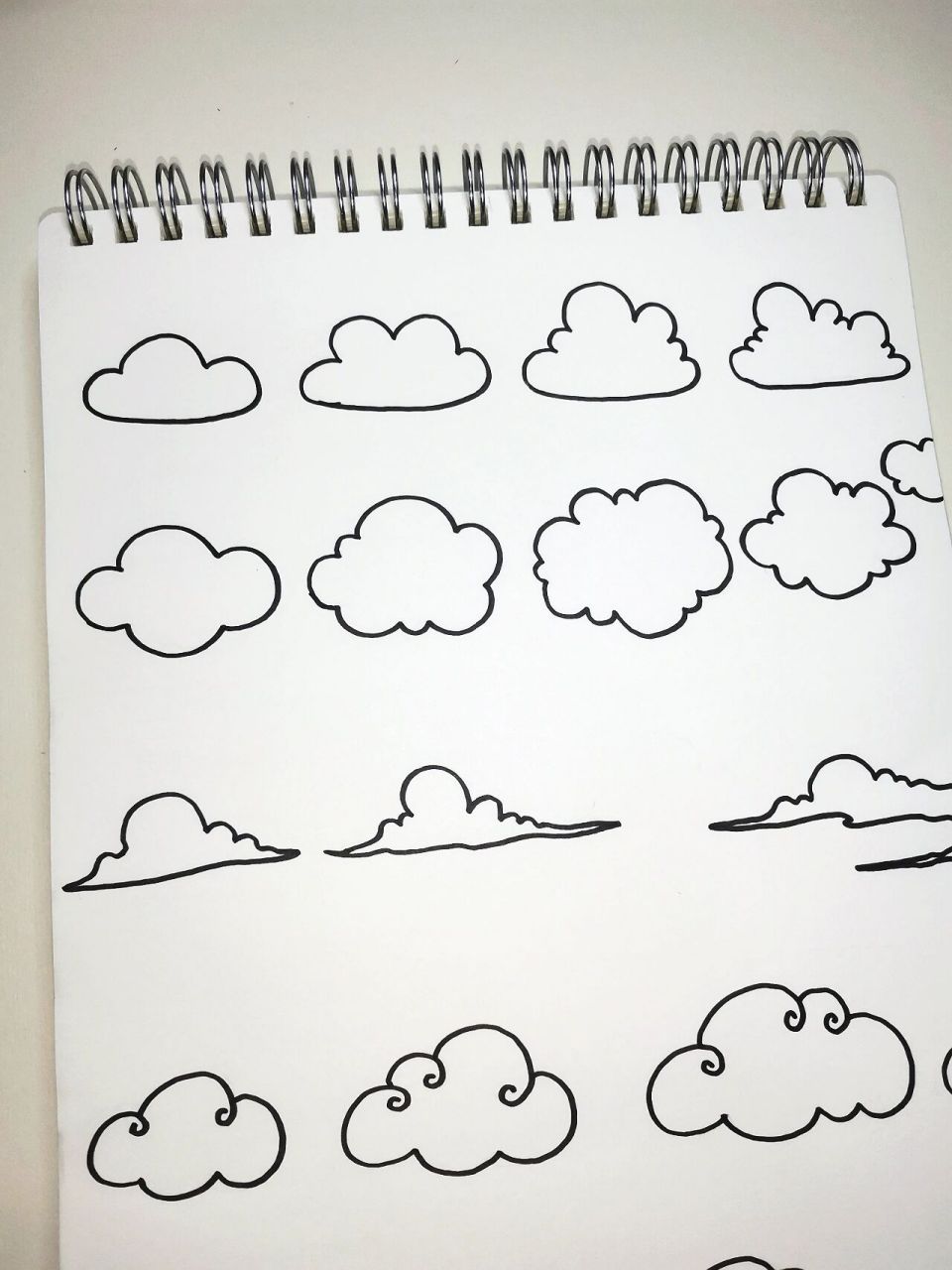 4种白云简笔画画法-原创58 从简到复杂的变化画法