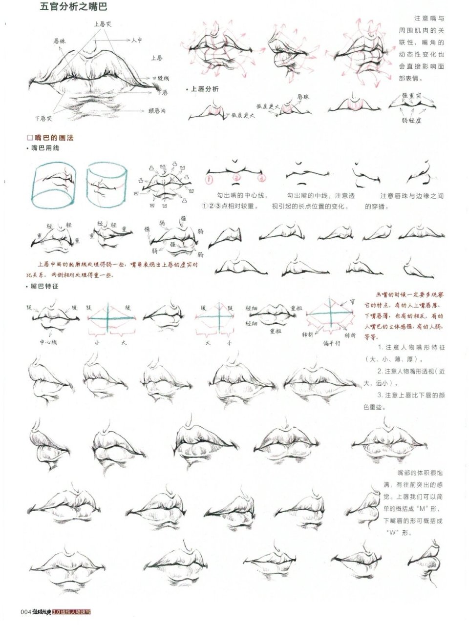 人物速写嘴巴怎么画图片