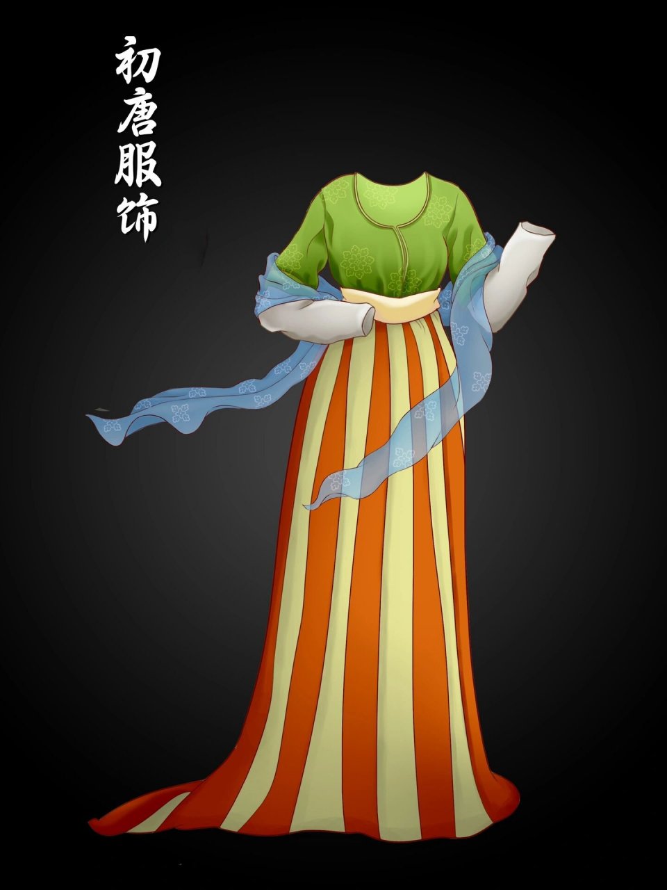 每日一画画|唐朝服饰也太多种类了吧  今天开始画汉服,先从初唐入手吧