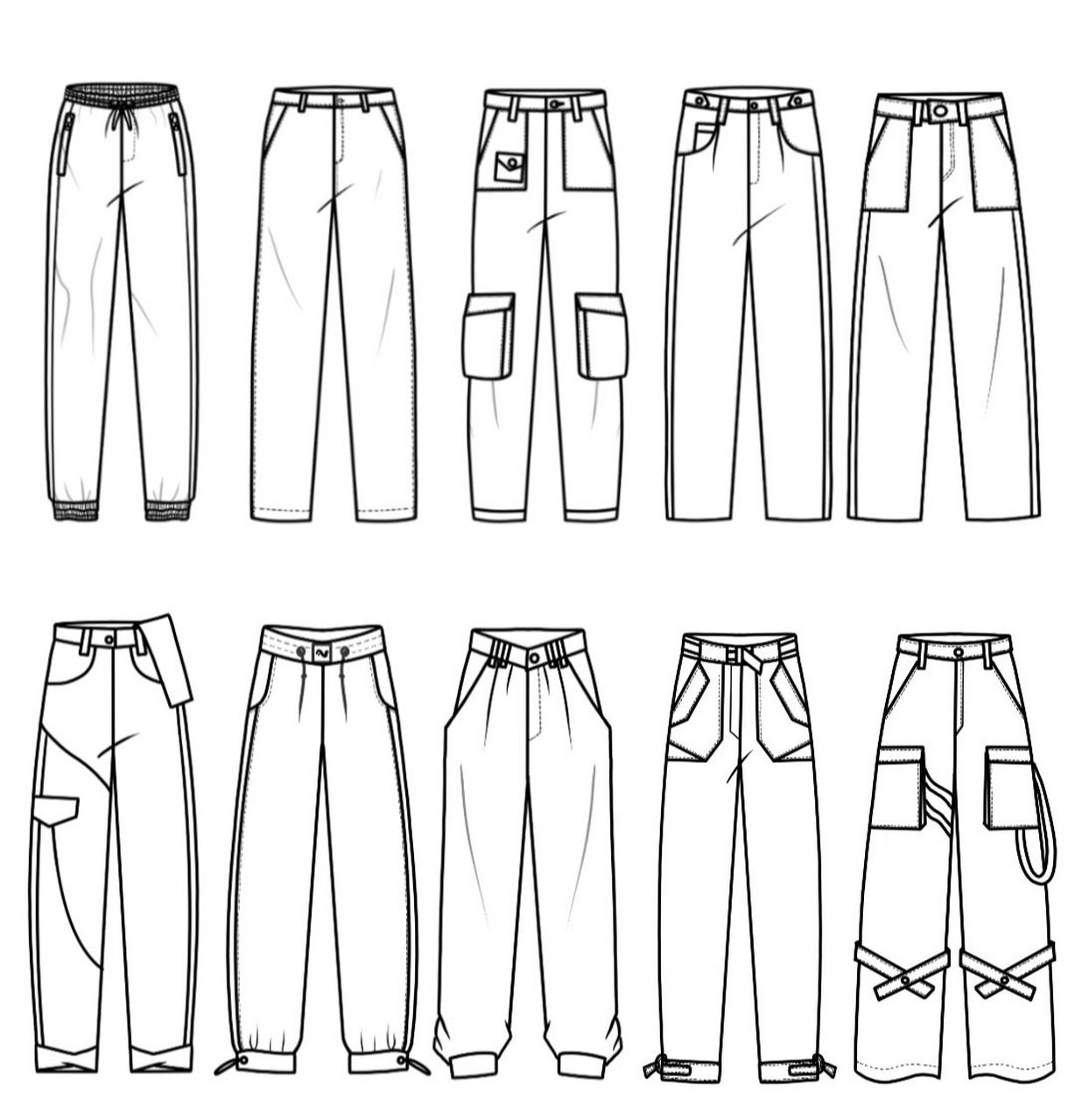 10款男裤子款式图 95分享简单易画的裤子款式图72157215