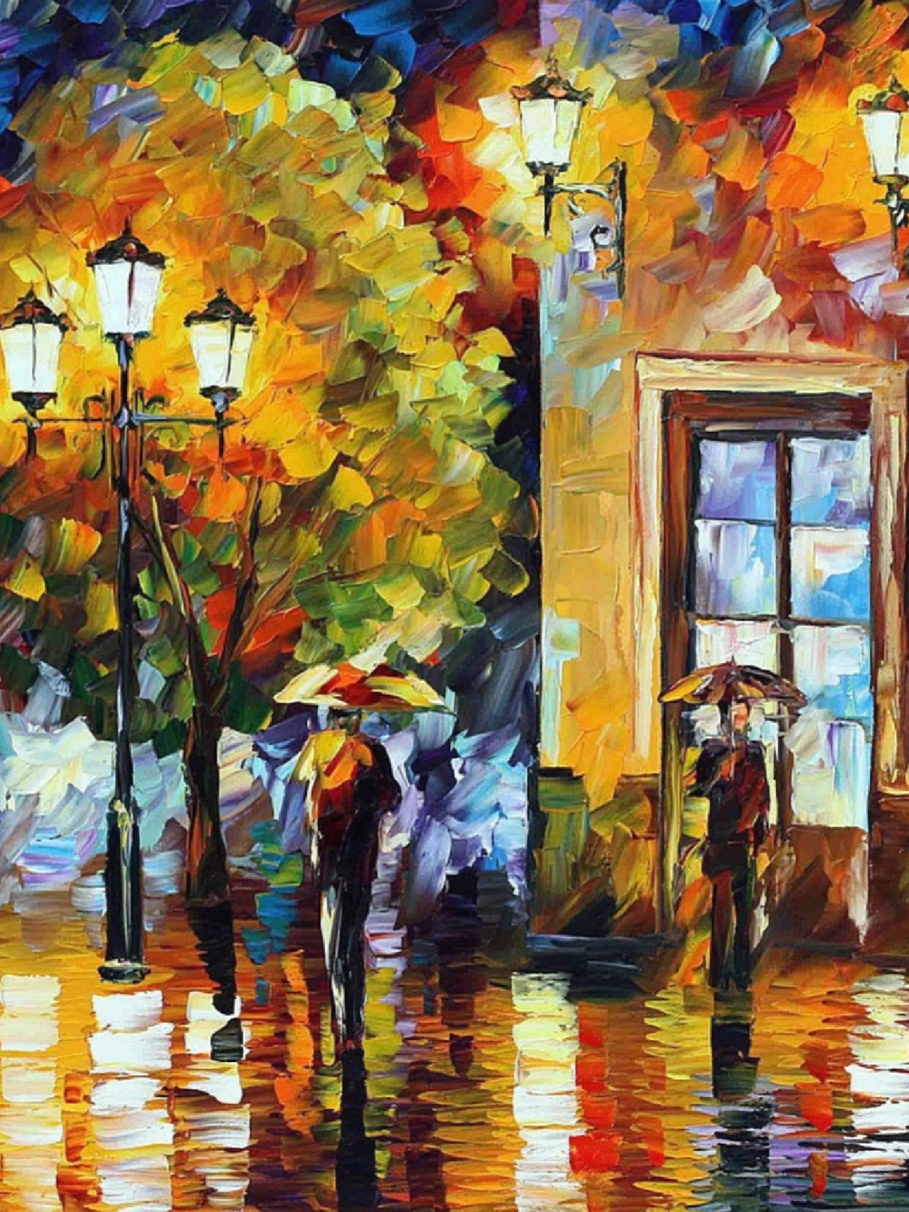 来自于白俄罗斯现代印象派艺术家leonid afremov是一位现代印象派画家