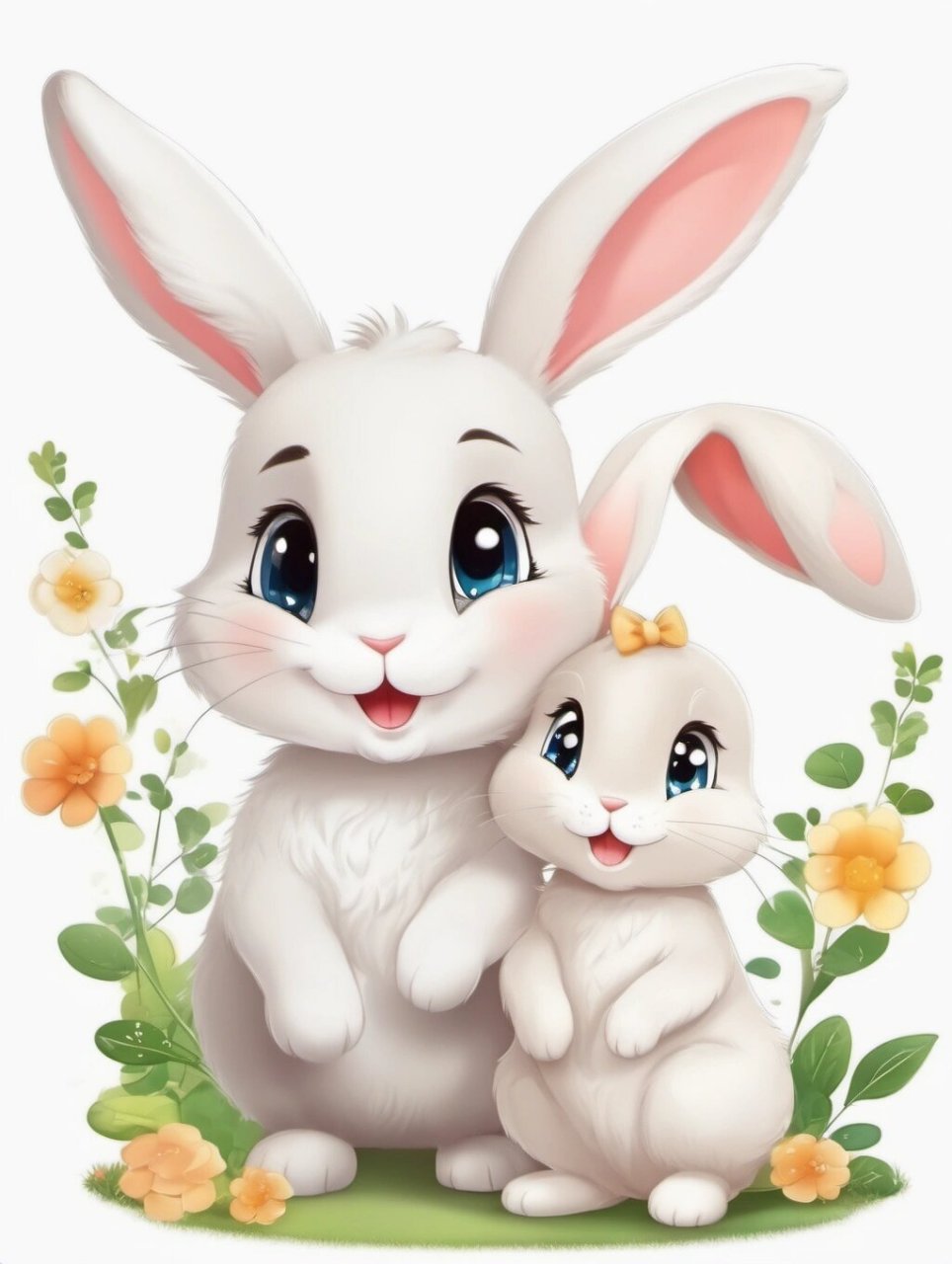 绘画素材1000更~可爱的兔子,卡通兔子素材