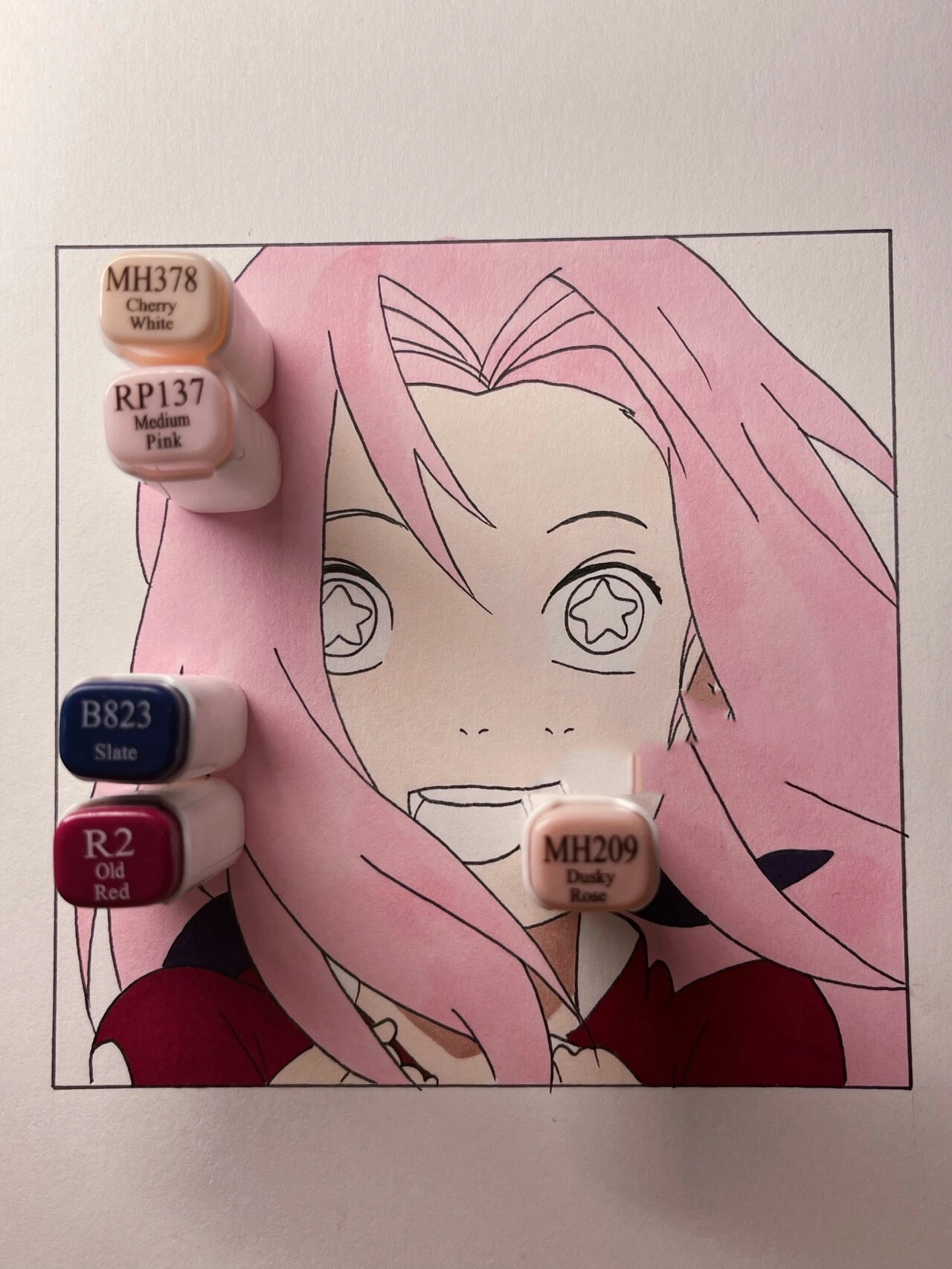 手绘|火影忍者·小樱94 上色过程