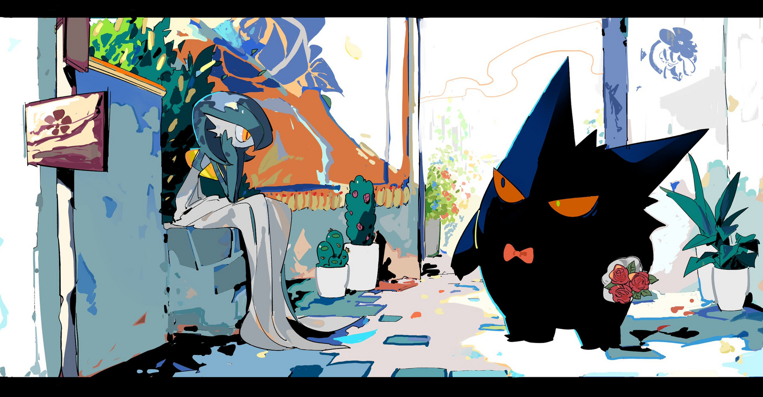 pokemon 谁说耿鬼不能爱上沙奈朵 每日壁纸 耿鬼先生给喜欢的沙奈朵