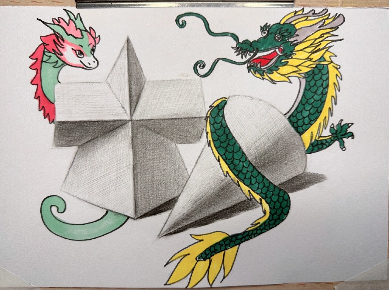 石膏几何创意素描步骤图