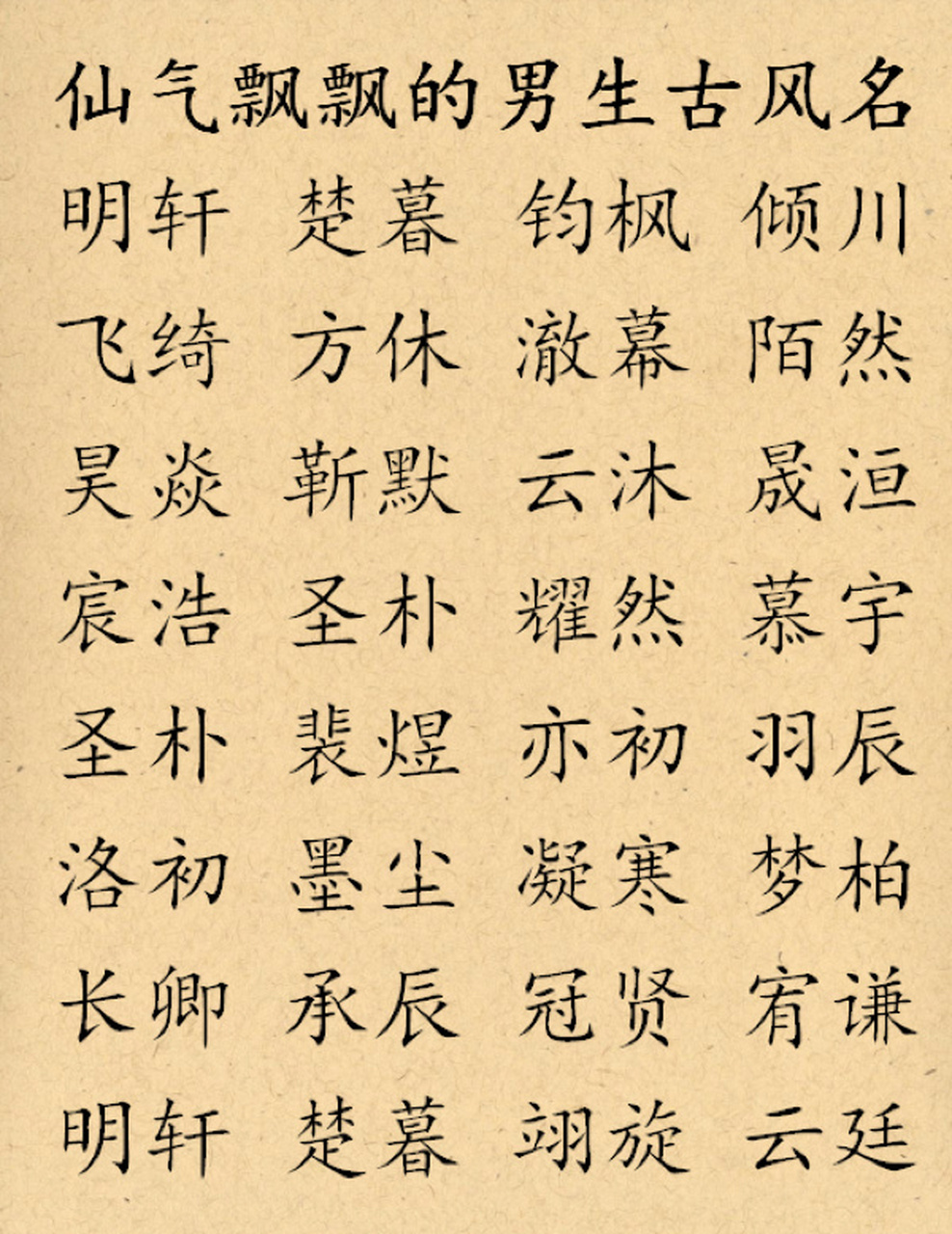 将二者搭配用来给男生起名,不仅有仙气古风感,还能彰显出男生的大气