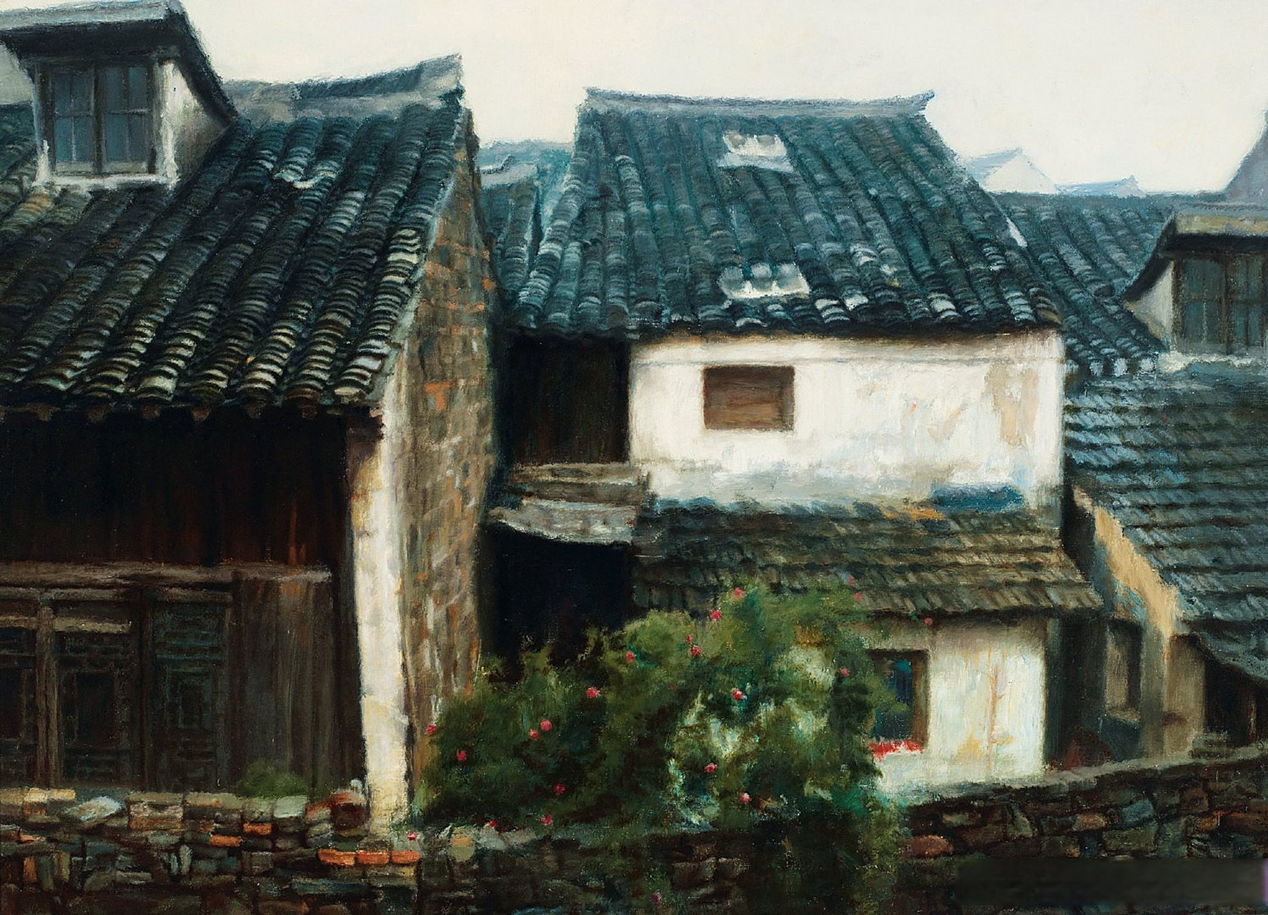 【 陈逸飞笔下的江南水乡 】  #油画# #绘画