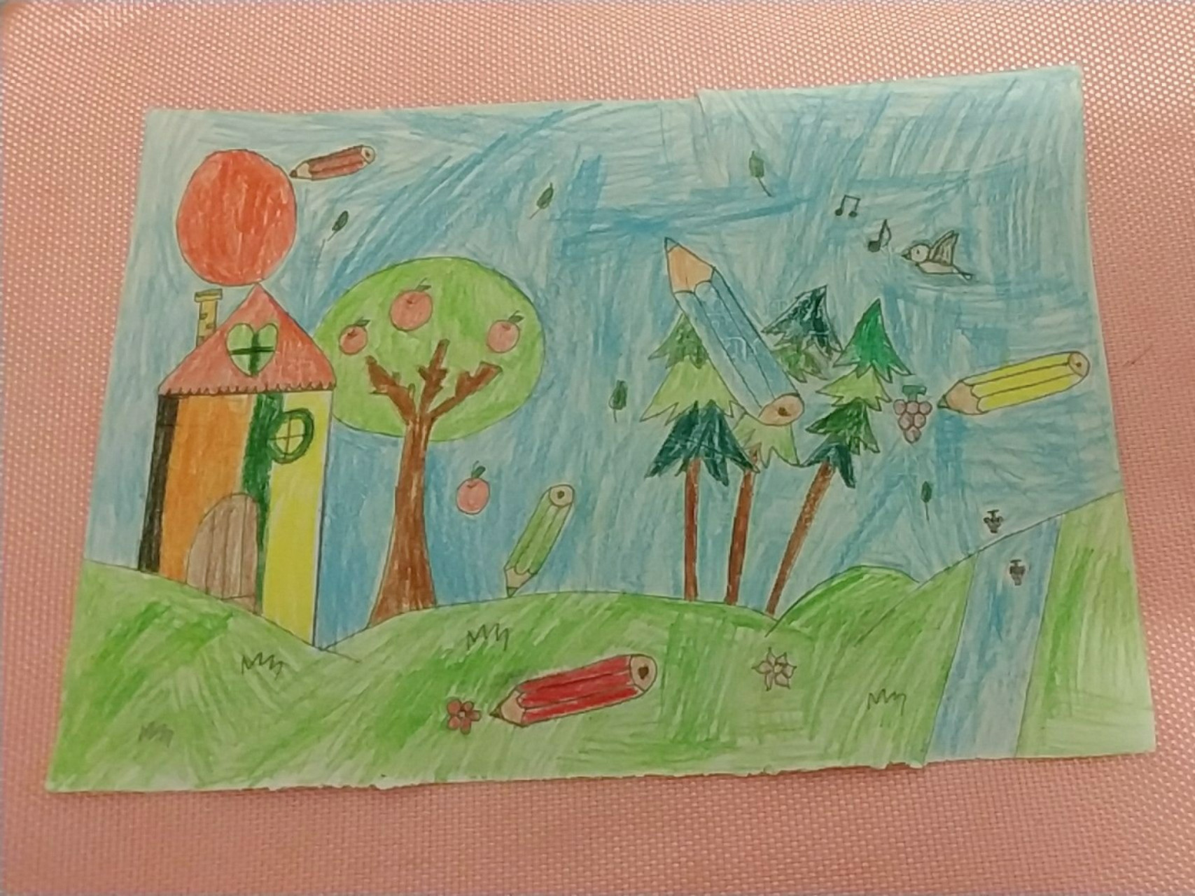 二年级下册彩色的梦插画