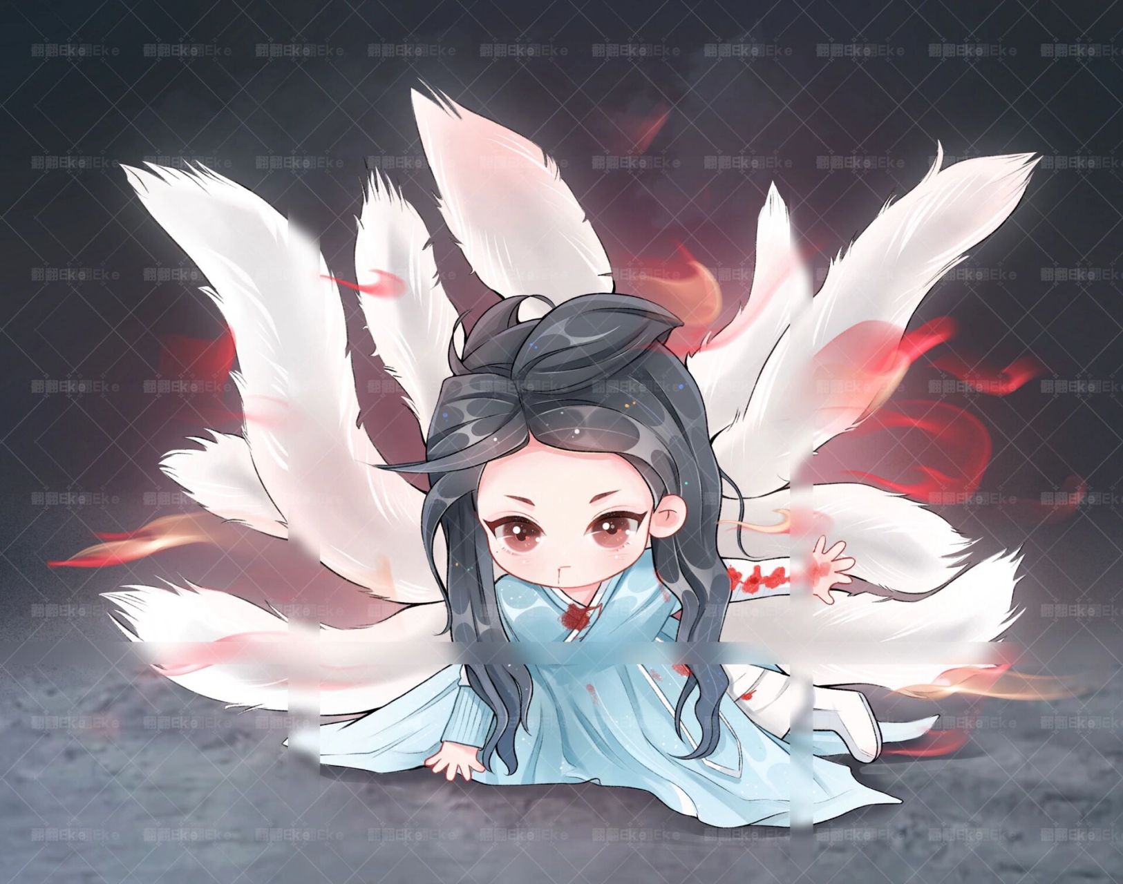 q版纪云禾九尾狐|与君初相识迪丽热巴 热巴这次的九尾狐造型真的好