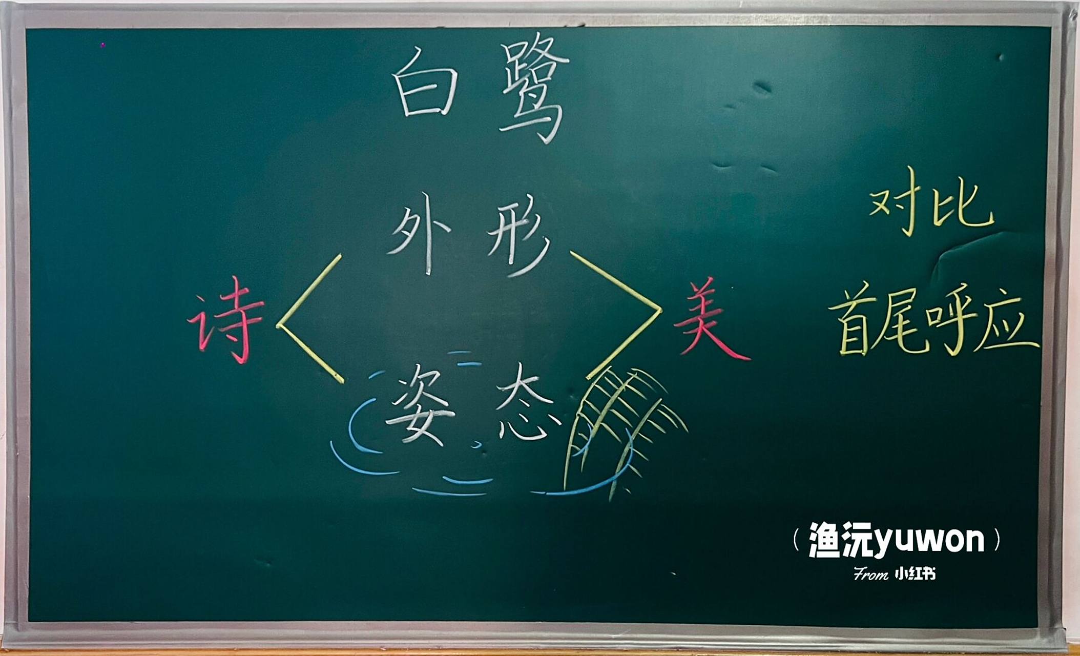 97【考编可用】板书设计|五(上)《白鹭》 白鹭的板书大多繁琐复杂