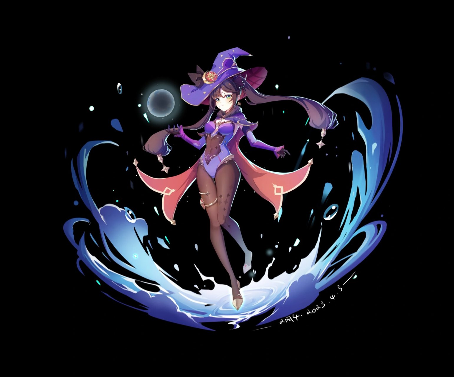 【原神同人立绘莫娜】 第一次画这种立绘ヾ(´∀`.