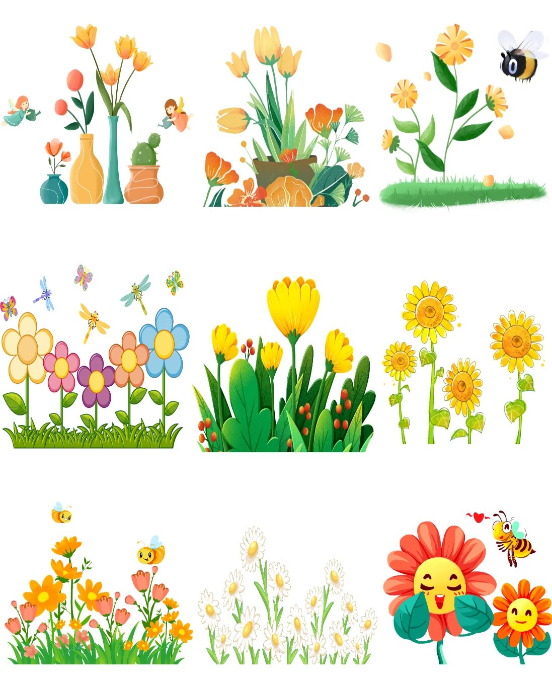 94可爱卡通花朵|免抠素材