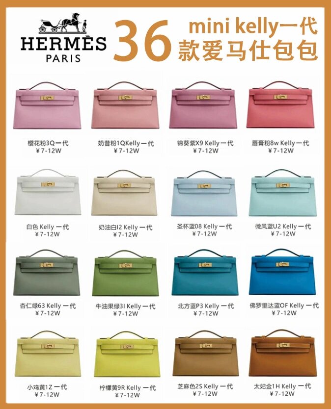 36款爱马仕mini kelly一代包包合集