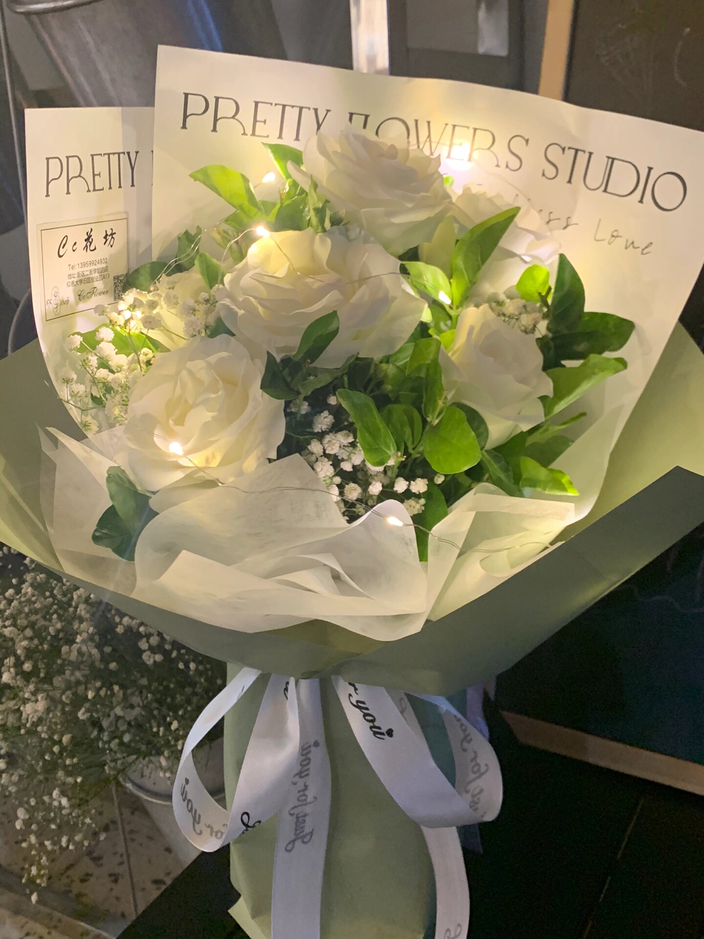 🌷|客订 白玫瑰茉莉搭配满天星花束 "赠君茉莉 愿君莫离" 白玫瑰和