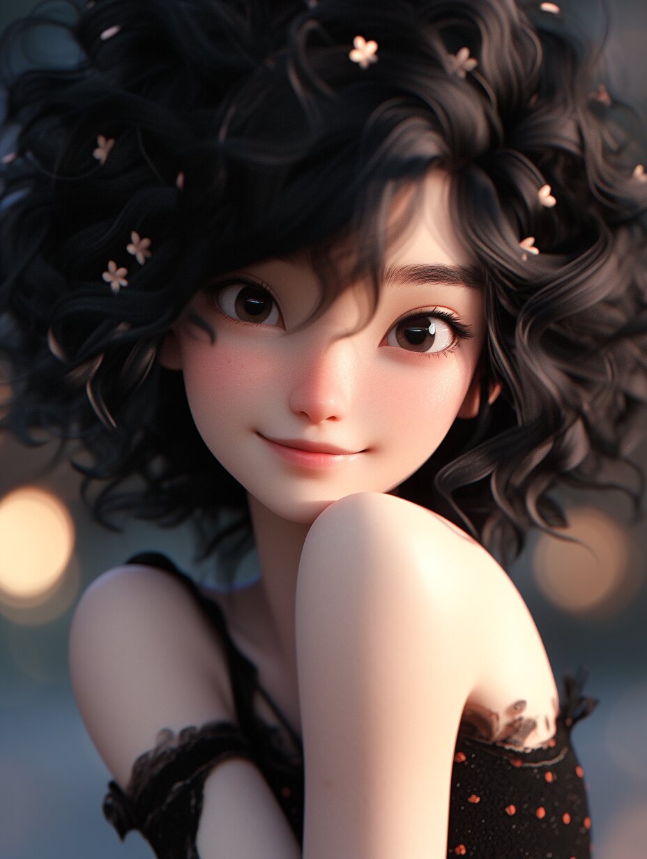 卡通 卷发 少女 优质 头像
