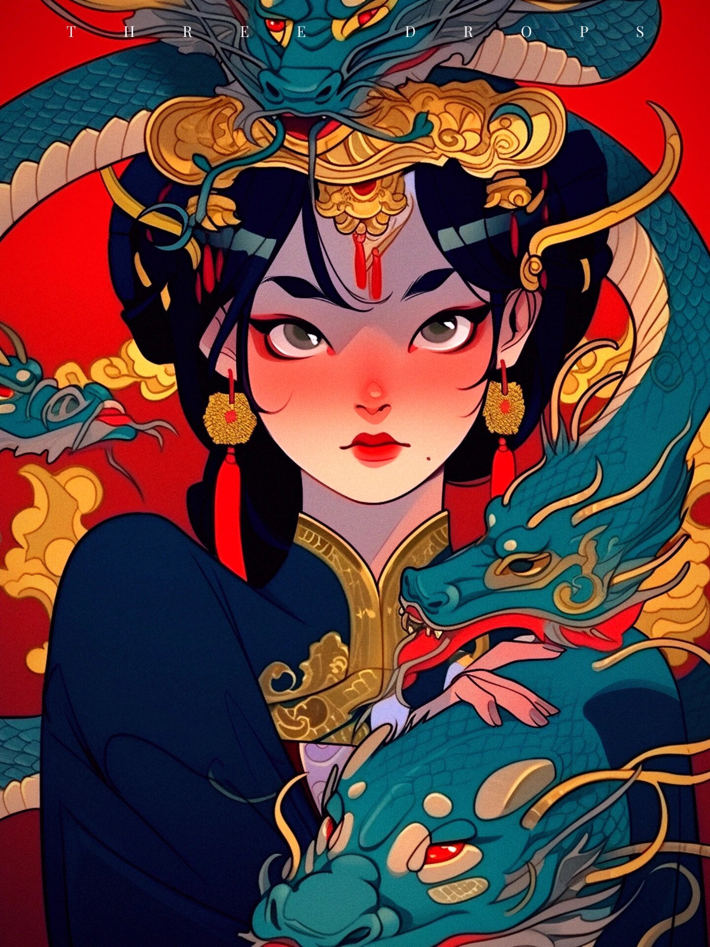 复古动漫风头像|龙女|咒语关键词 继续探索复古漫画新风格.