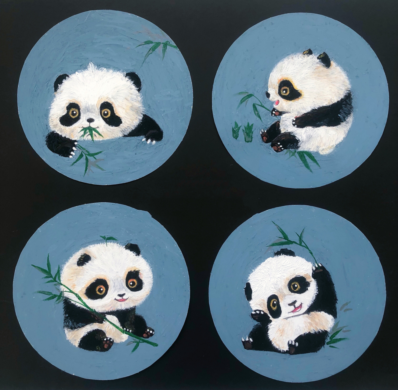 创意美术课件|爱吃竹子的大熊猫94 临摹  熊猫可以换成马克笔涂色