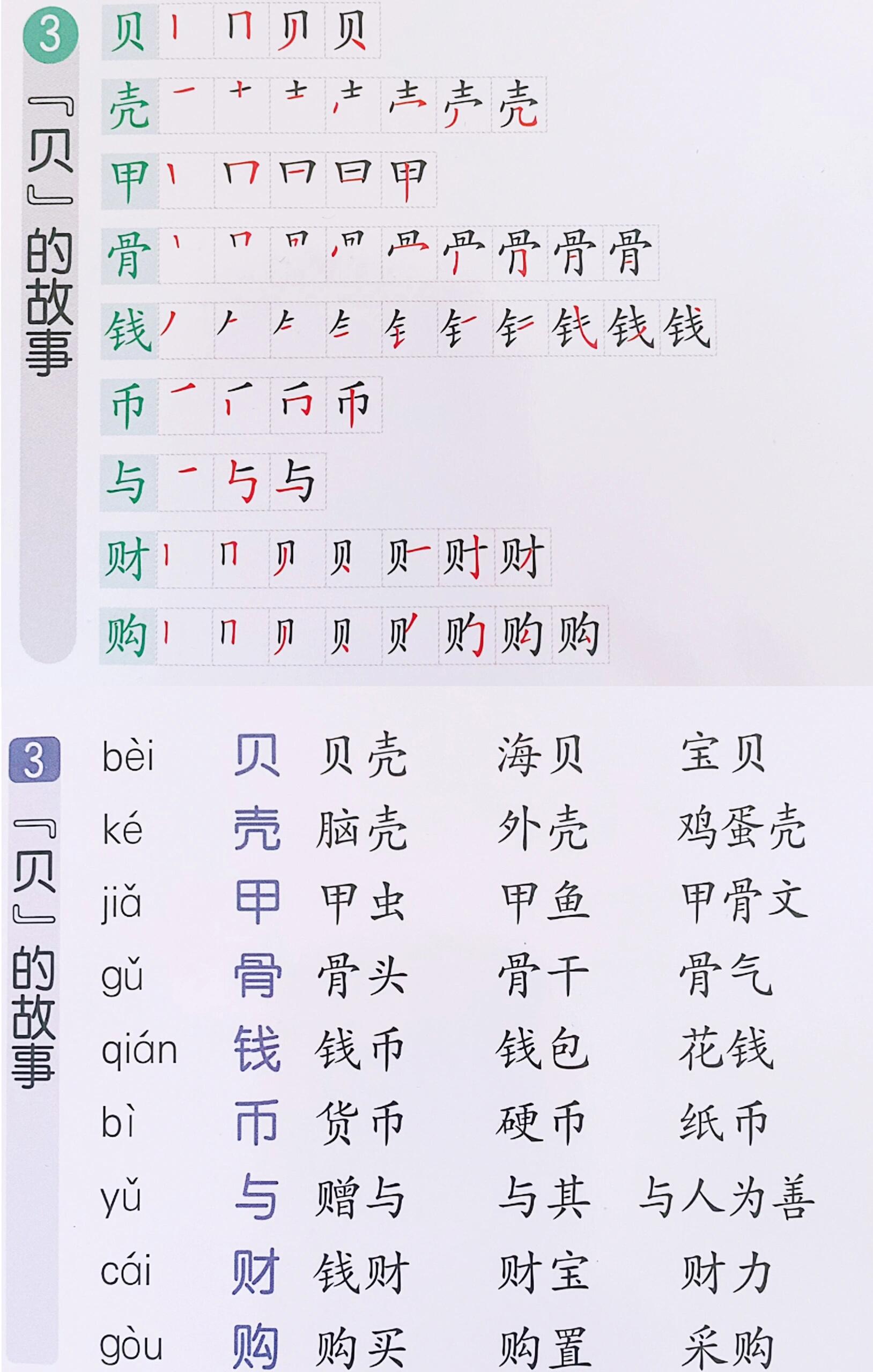 贝字旁的有什么字文字图片