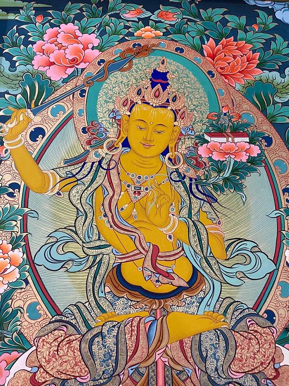 慈悲智慧文殊菩萨|高清版手工绘画壁纸 愿见闻者|吉祥如意 如愿以偿