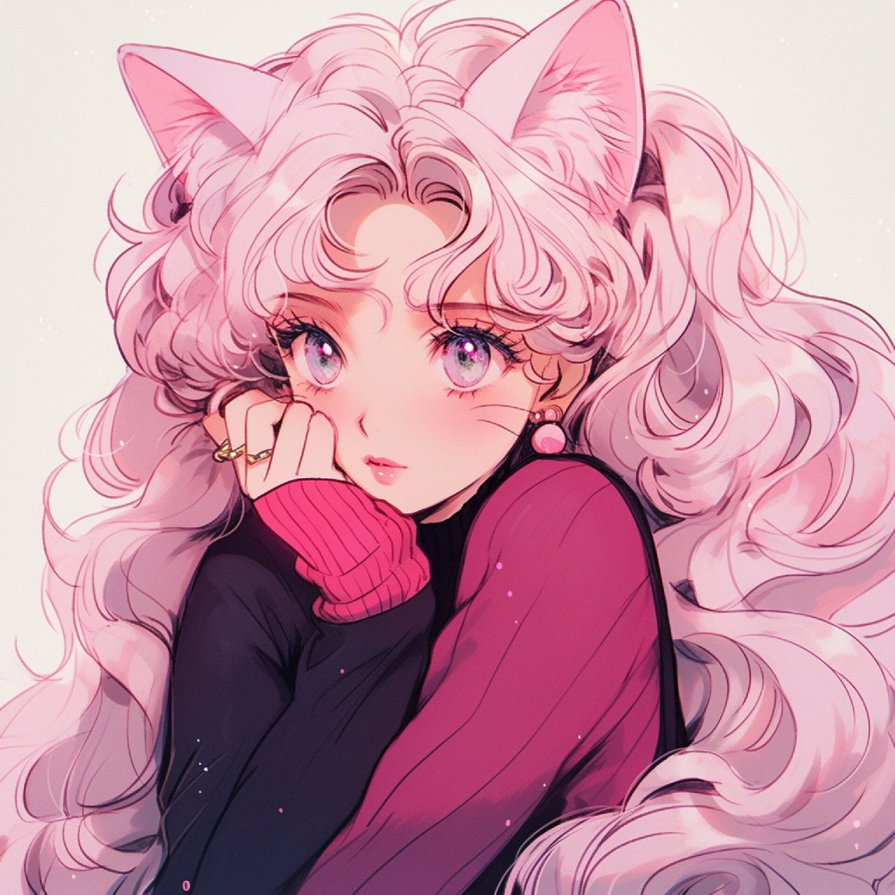 动漫头像‖萌萌美少女和她的小黑猫 用这样头像心情会很好哦! *.