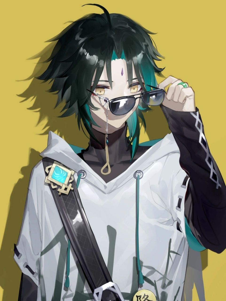 原神高清壁纸:魈 有点妖孽惹 全是高清大图,这里放不全 画师即水印,侵