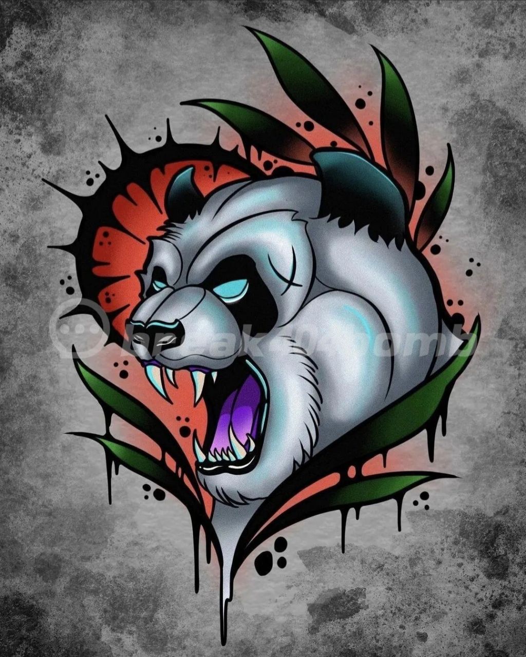 欧美新传统纹身手稿|彩色纹身newschool 虎牙刺青 #杭州纹身# #纹身