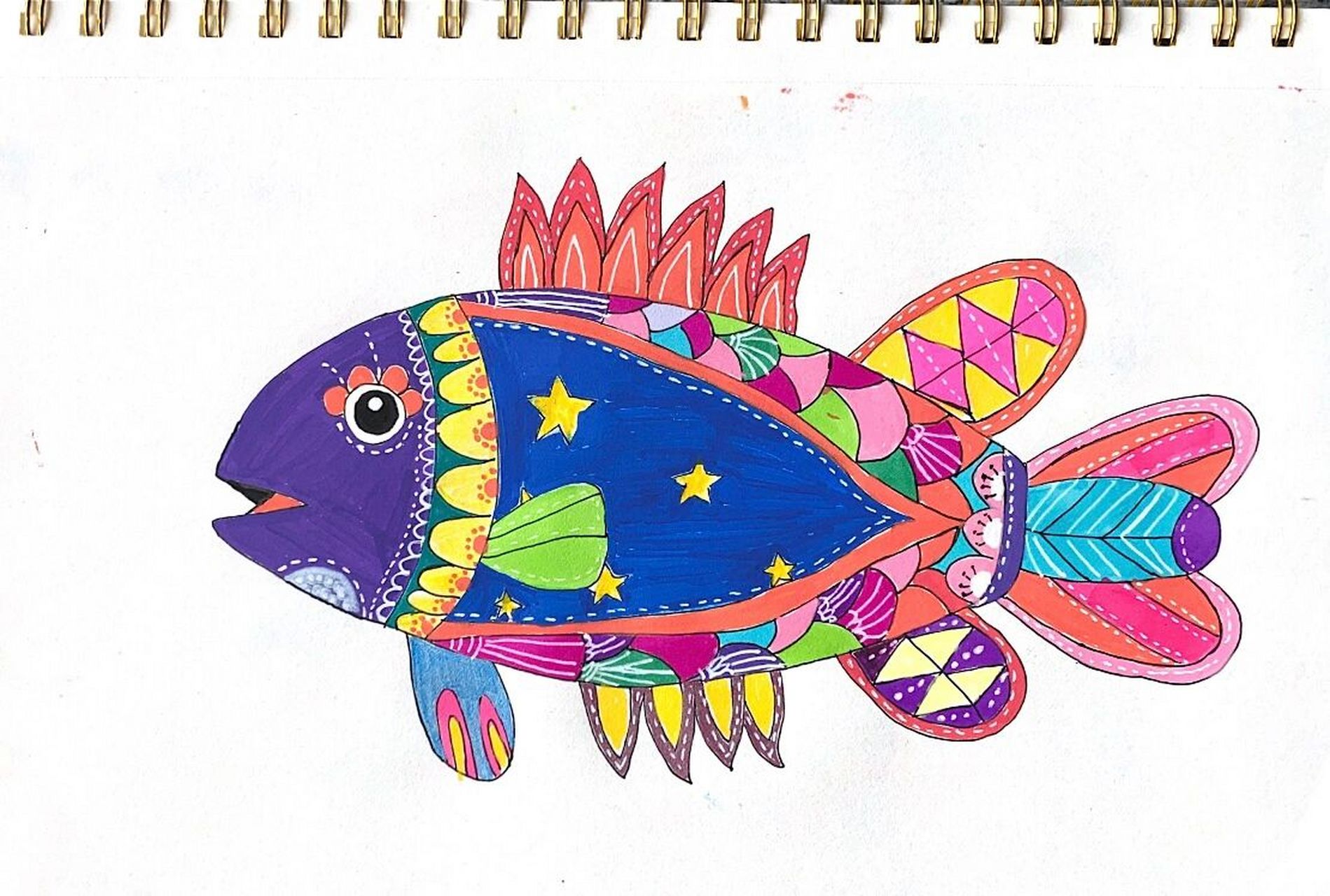 热带鱼系列03:合集有过程图 一起画起来吧