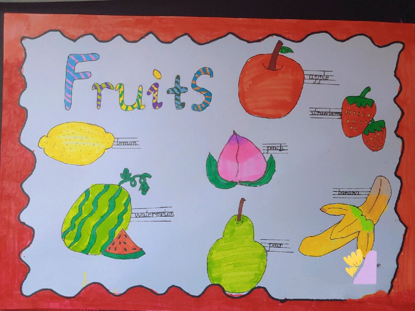 二年级水果手抄报简单图片
