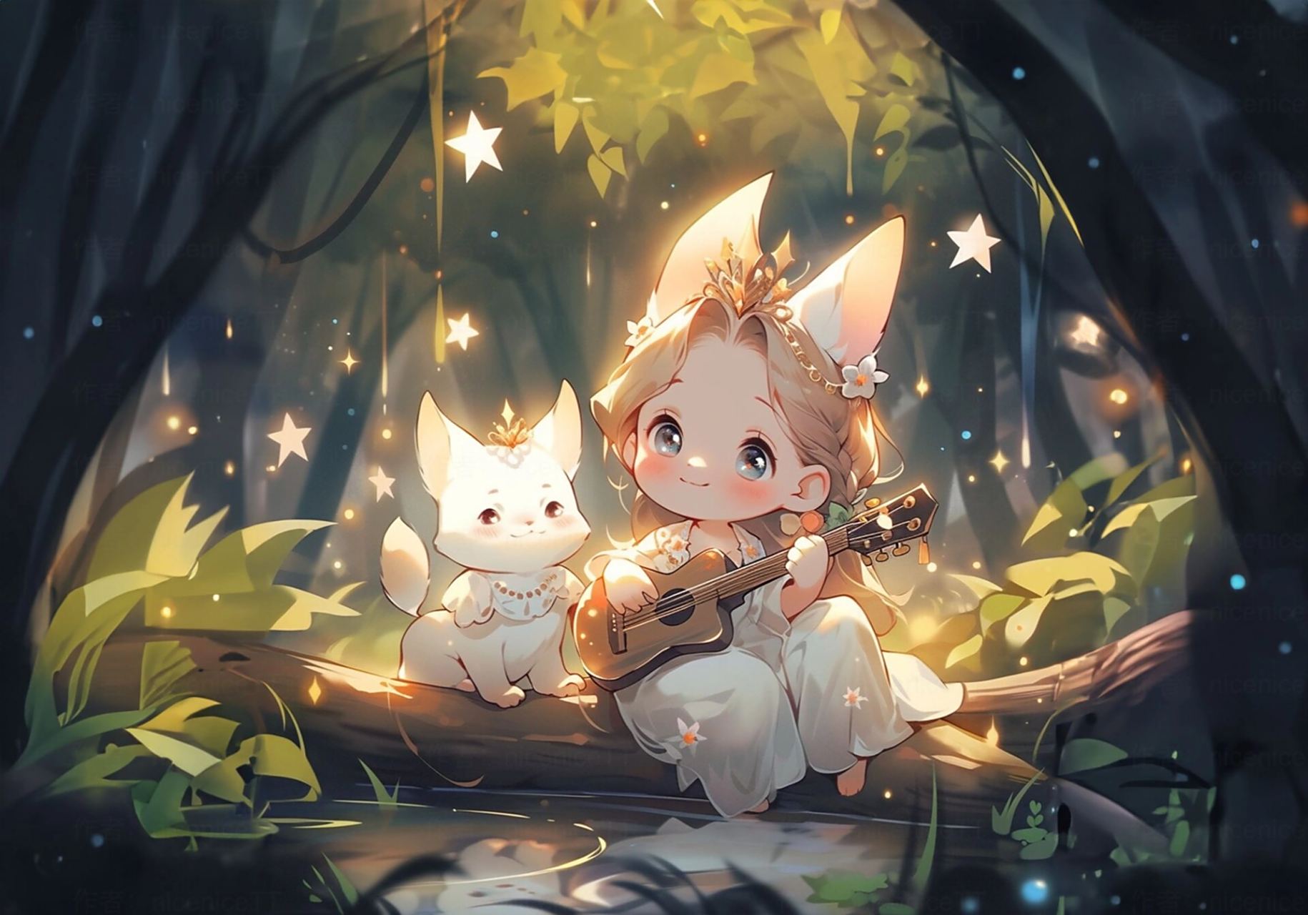 壁纸丨童话故事丨公主和她的猫咪  今天是治愈系ipad壁纸 主角:天生