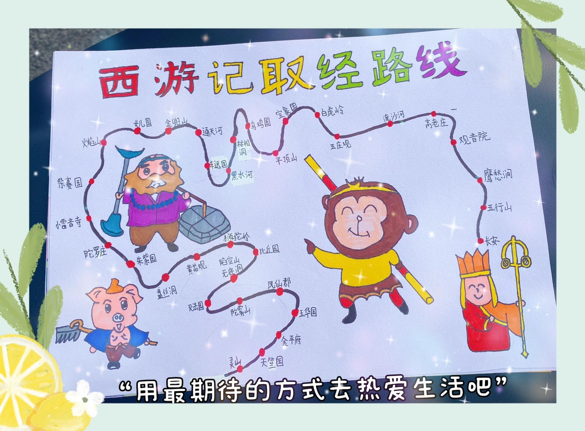 手抄报|西游记取经路线
