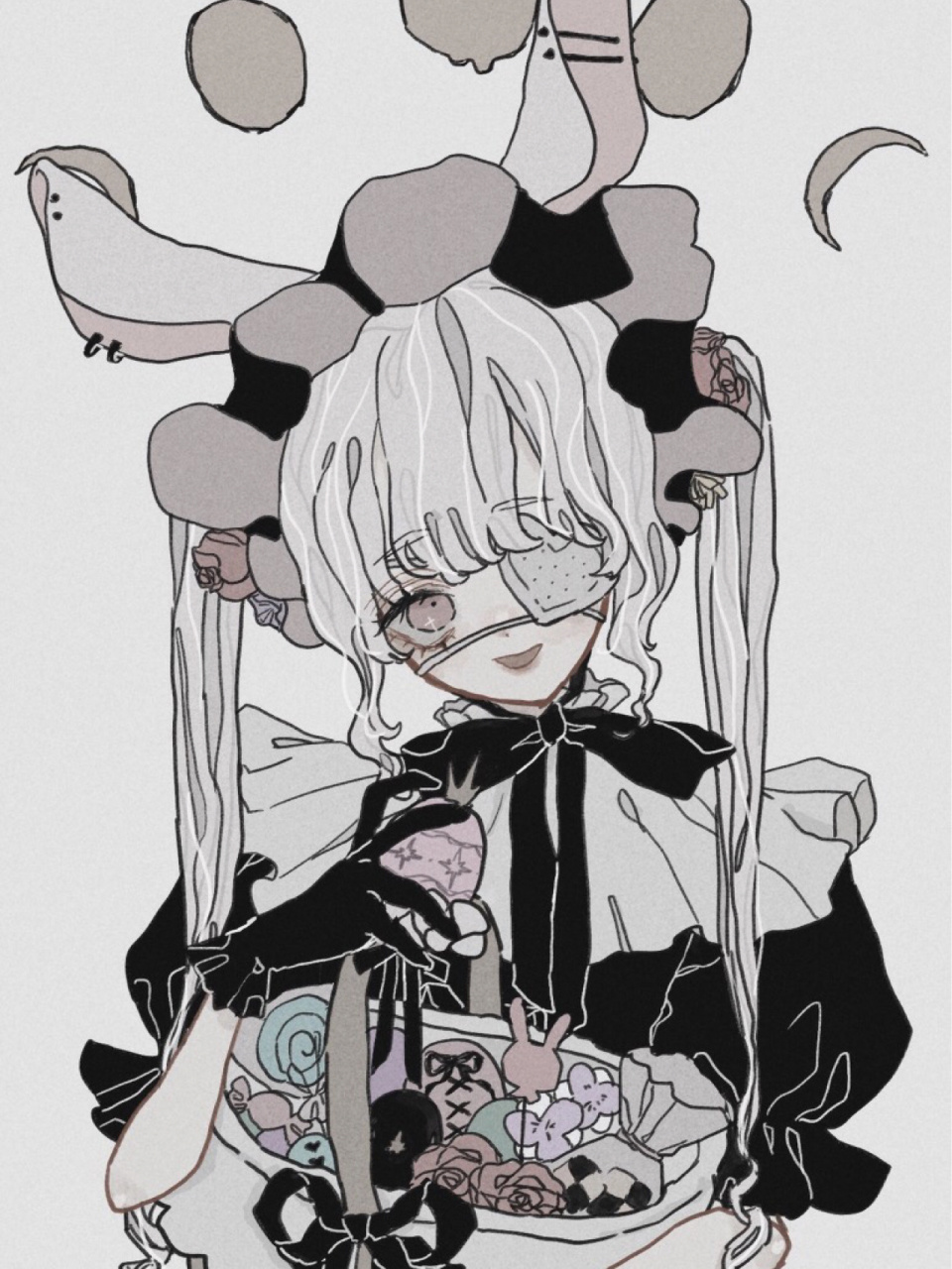 插画分享|暗黑魔女萝莉头像 插画师|菌 有点酷又有点暗黑风