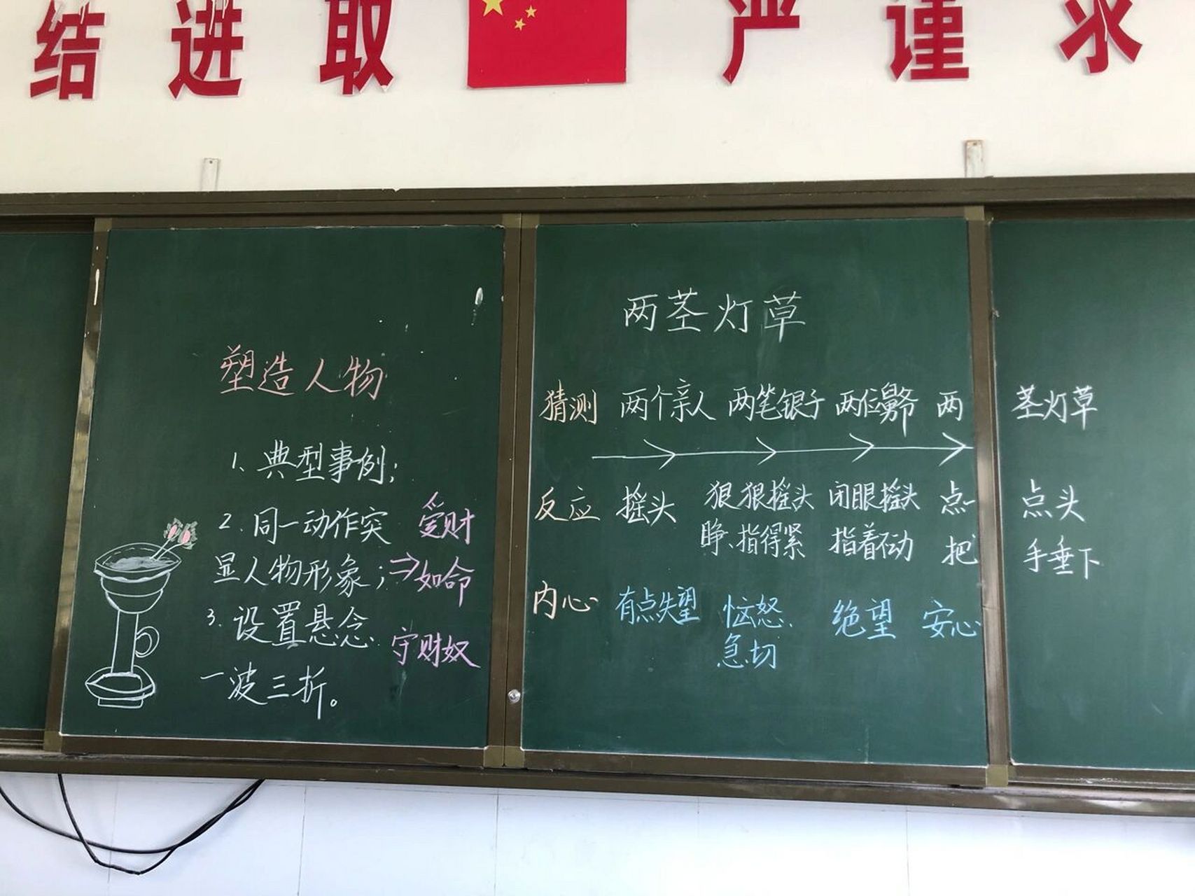 五下《两茎灯草》板书设计