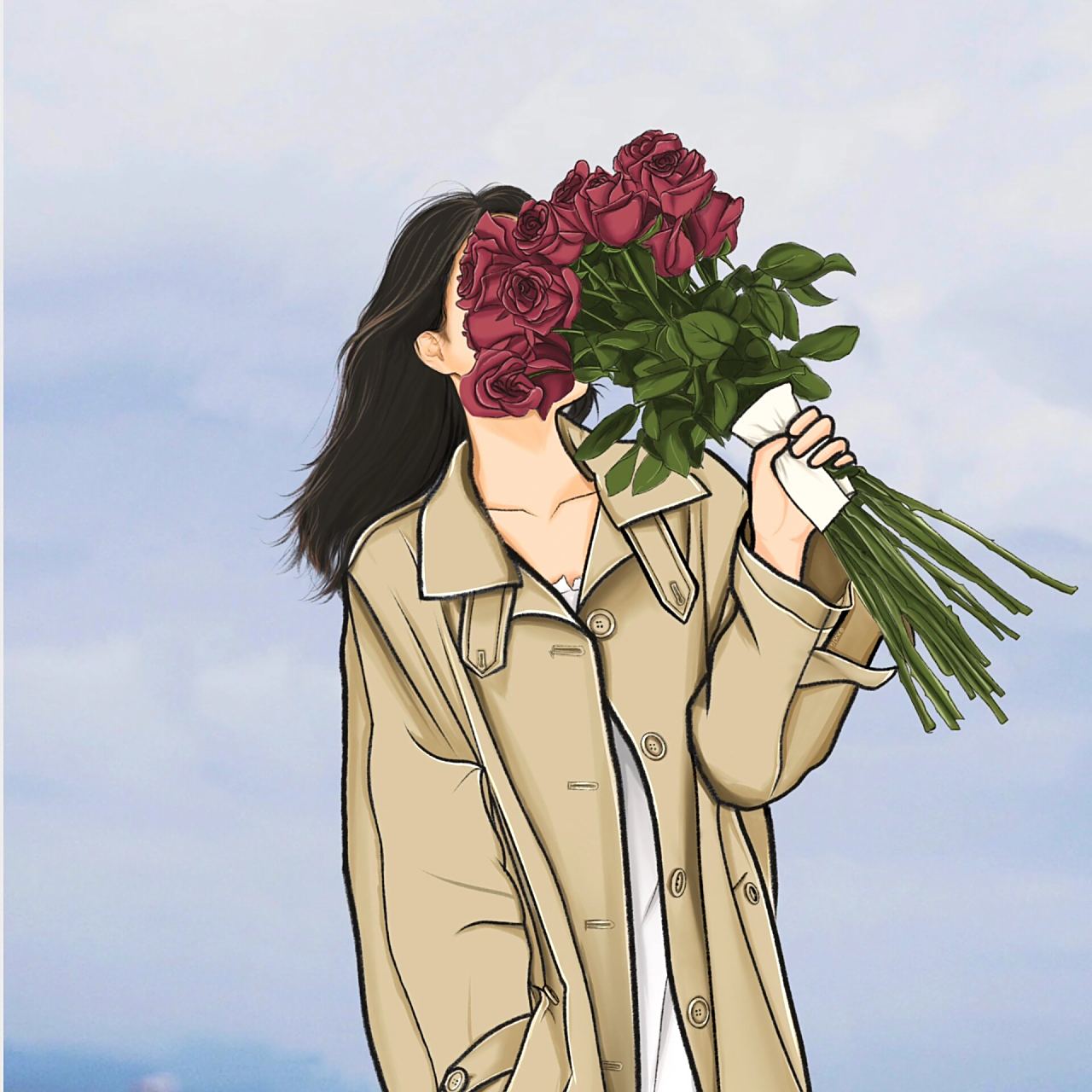 手绘女生背影头像合集|看看有没有你喜欢的?