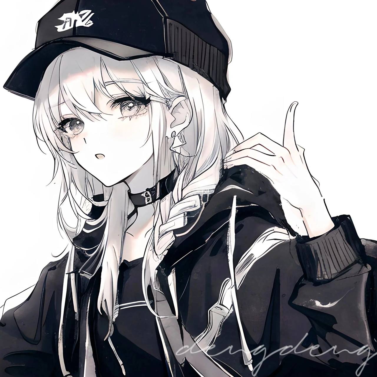 减少期待,借掉敏感|超飒简约黑白女生头像