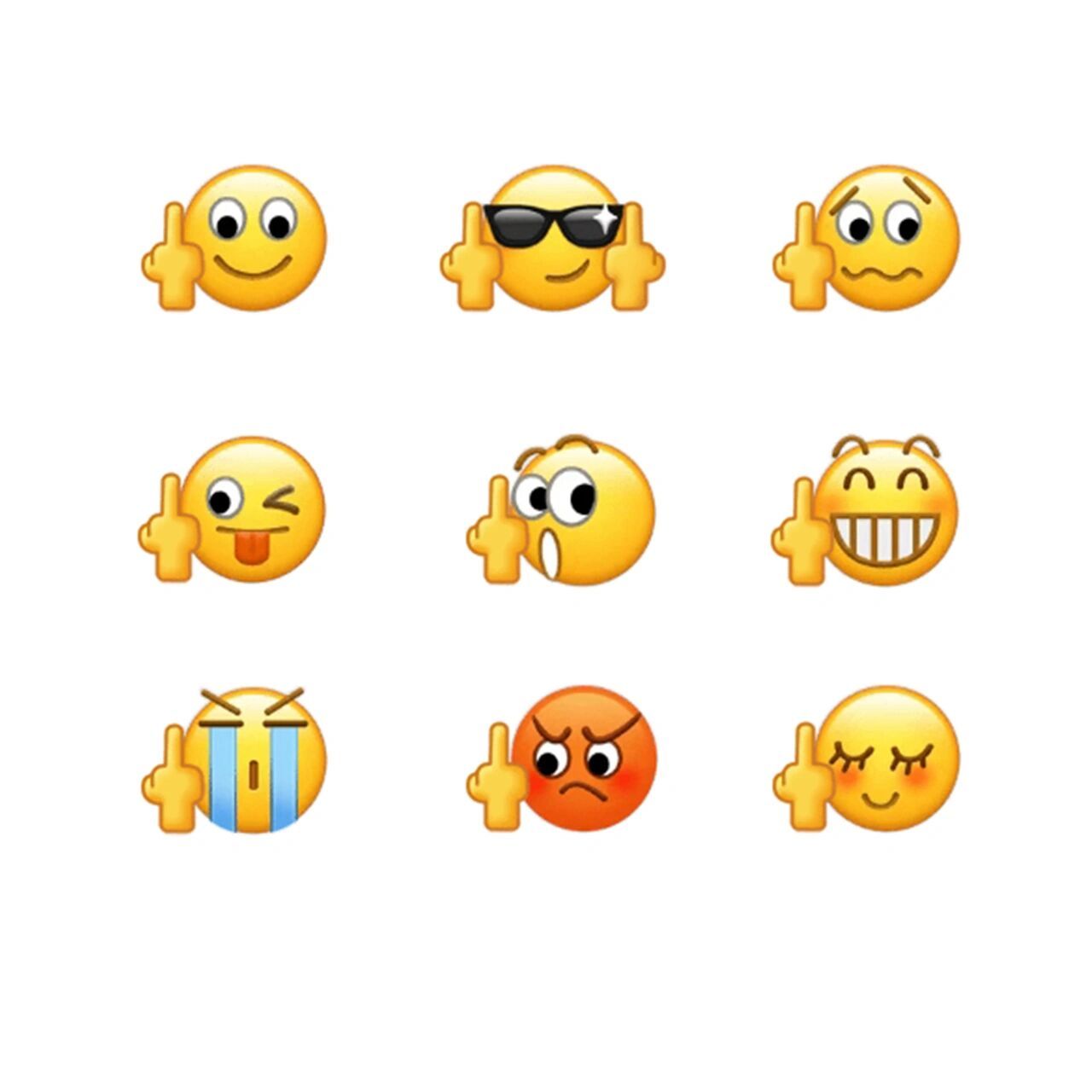 国际手势表情包 表情包 国际友好手势 中指用的好,挨揍少不了