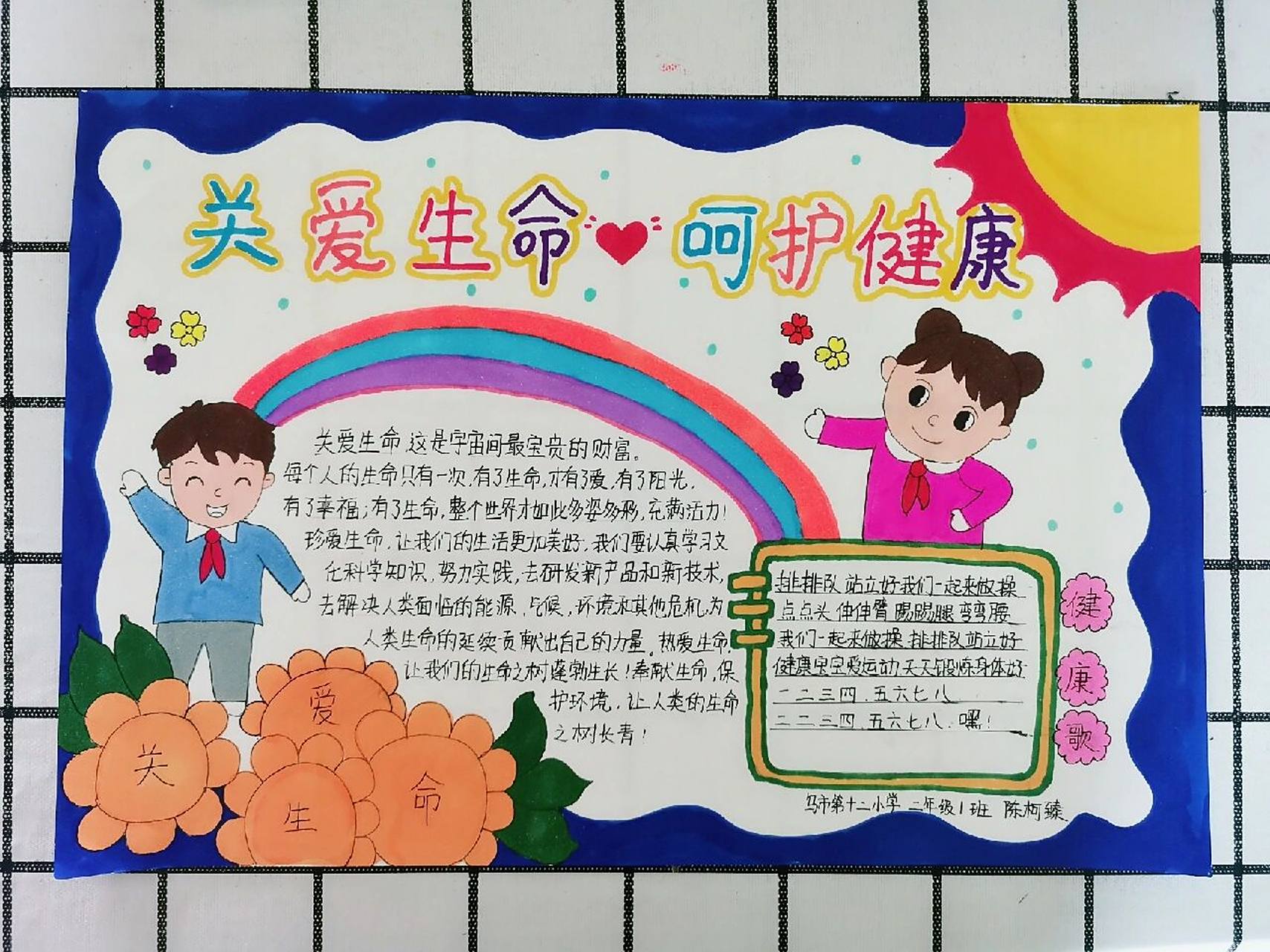 关爱生命呵护健康手抄报#手抄报可以供大家