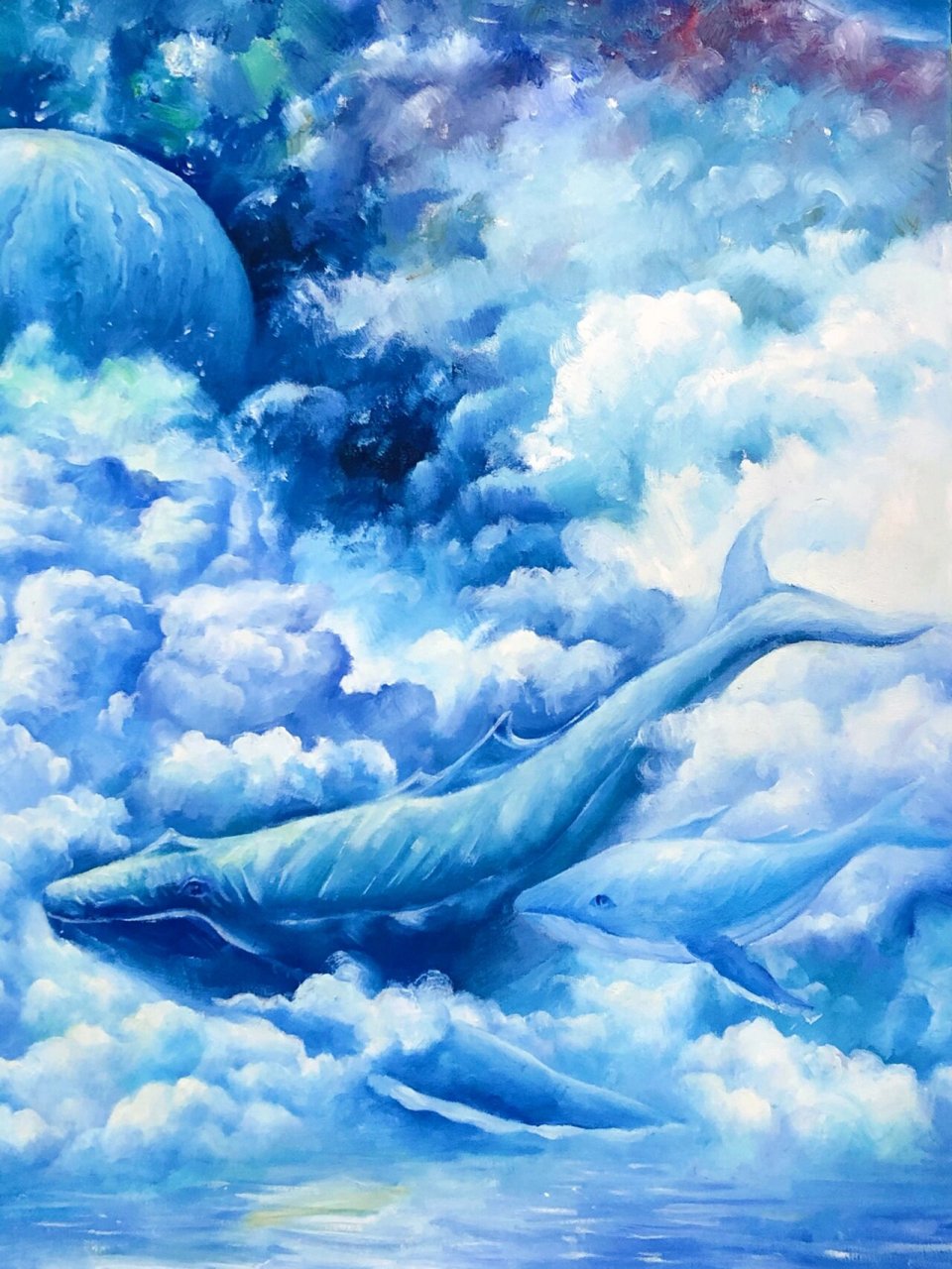 丙烯画合集/夏日星空/公主玫瑰城堡鲸鱼云海 丙烯画梦幻星空,治愈你了