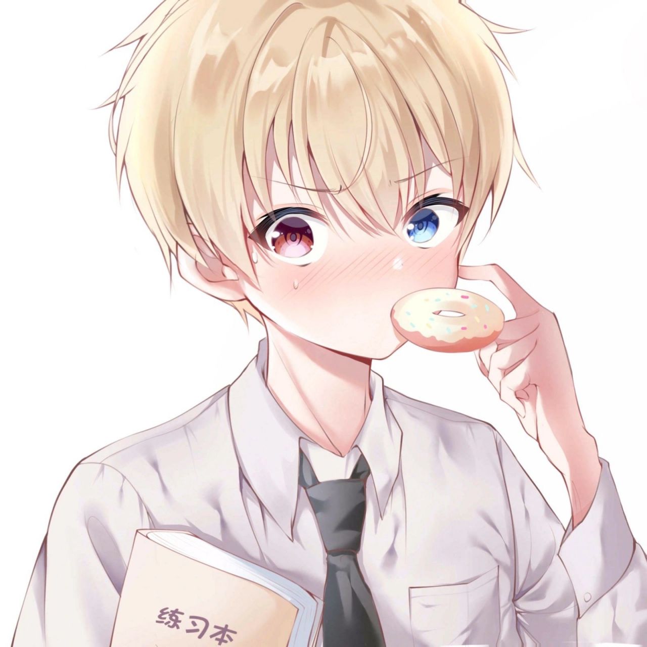 可爱头像 | 动漫男头 "原本想一口一口吃掉忧愁 不料到一口一口吃成