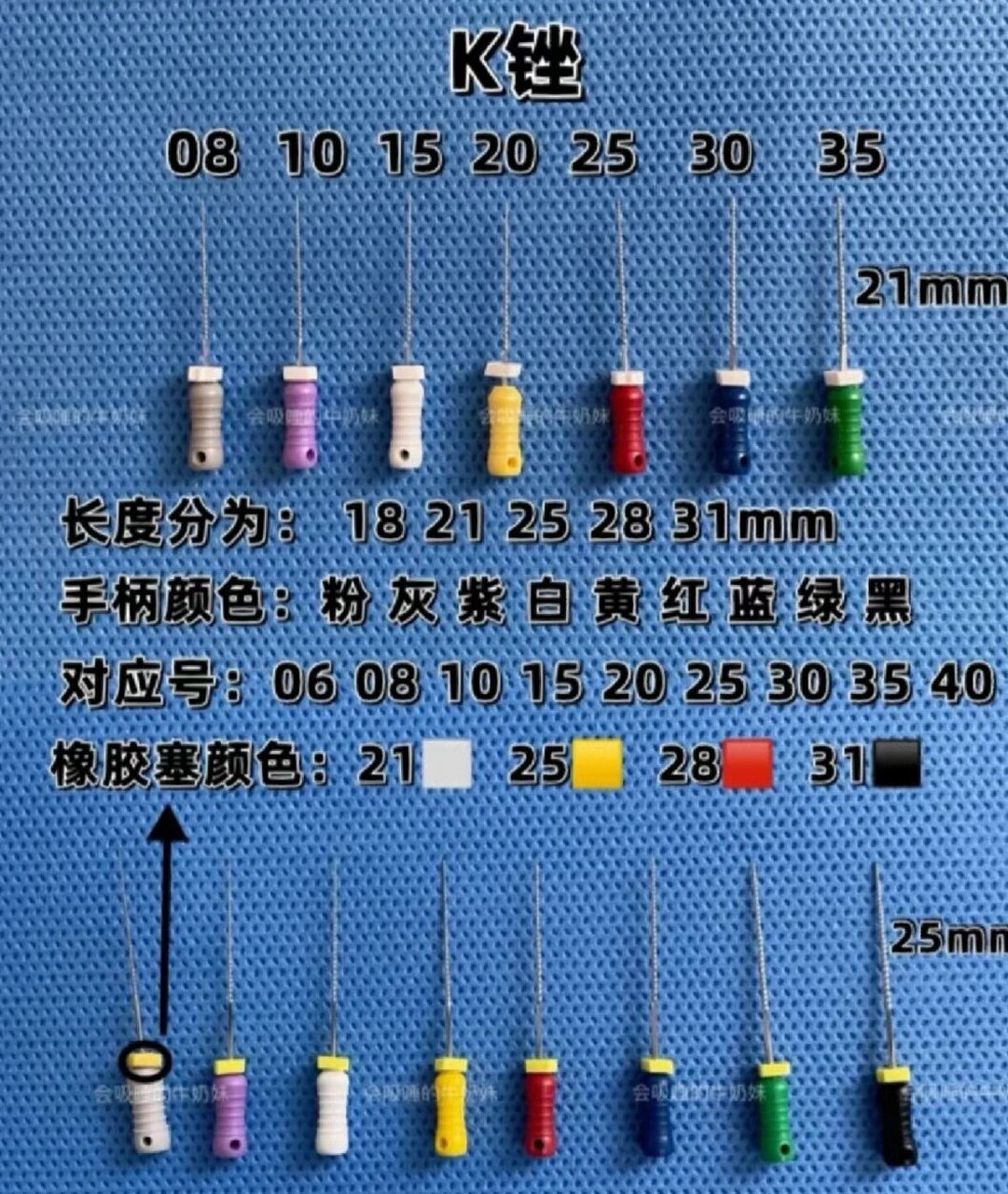 认识口腔科常用k型根管挫 k锉是口腔牙髓治疗时用于扩大及清理根管的