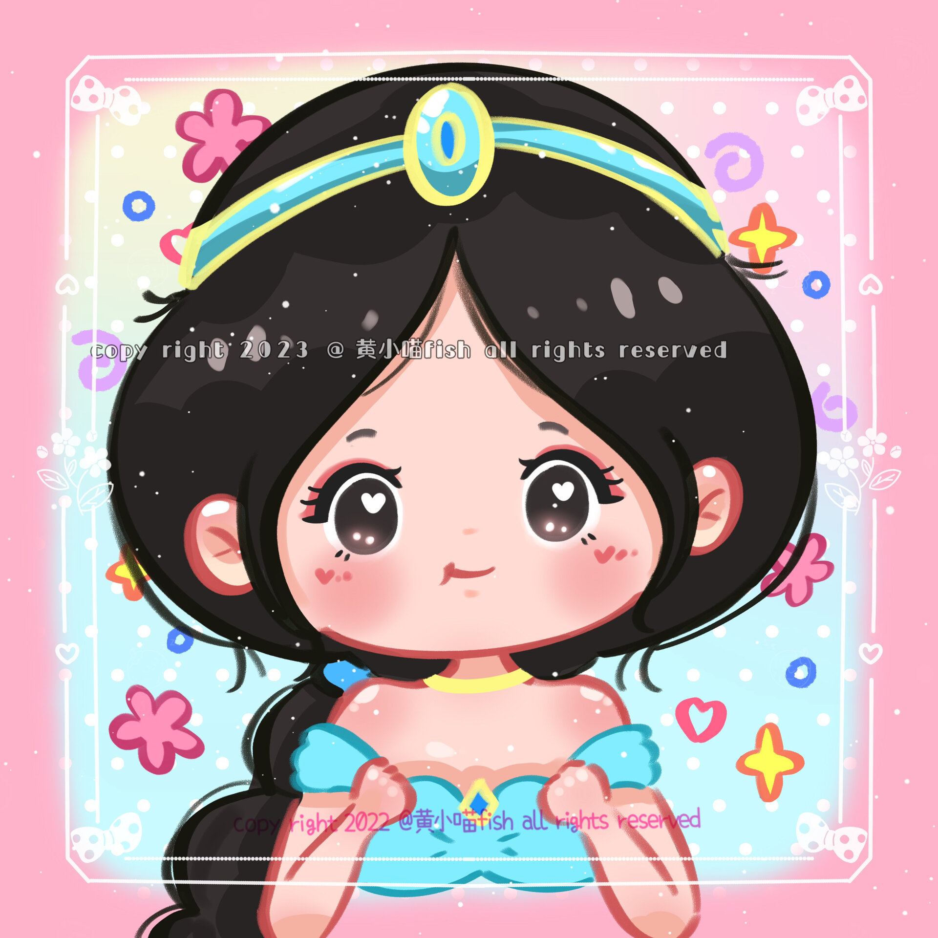 迪士尼公主94系列插画合集78q版头像