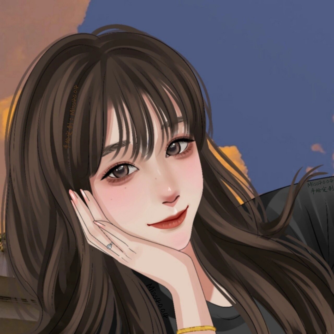 手绘头像 | 高冷女生漫画头像 这种感觉爱了爱了～ 照片在后面 手绘