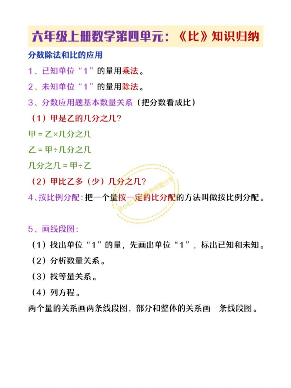 六年级上册数学《比》知识点归纳 六年级上册数学《比》知识点归纳