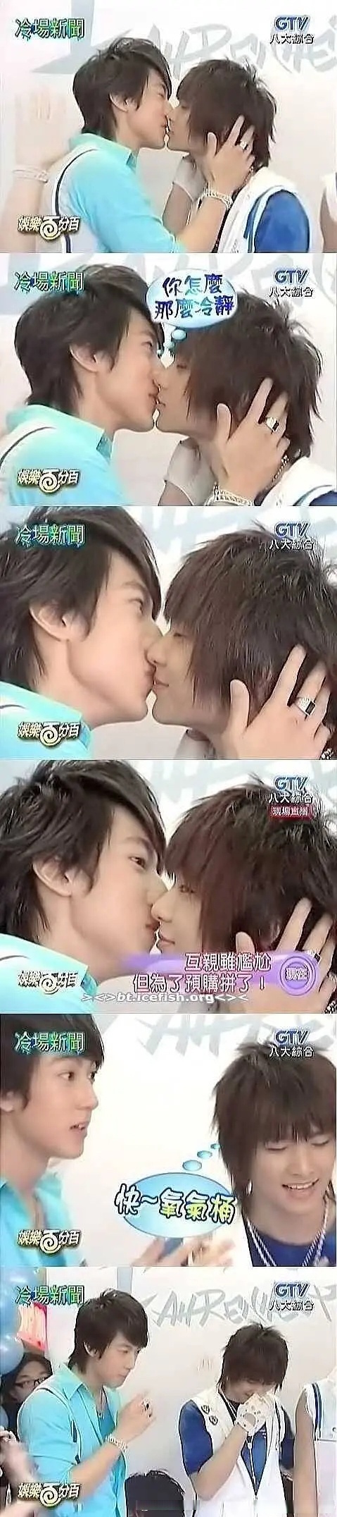 炎亚纶吴尊早期综艺现场接吻,亲完炎亚纶还一脸娇羞……说好的只爱