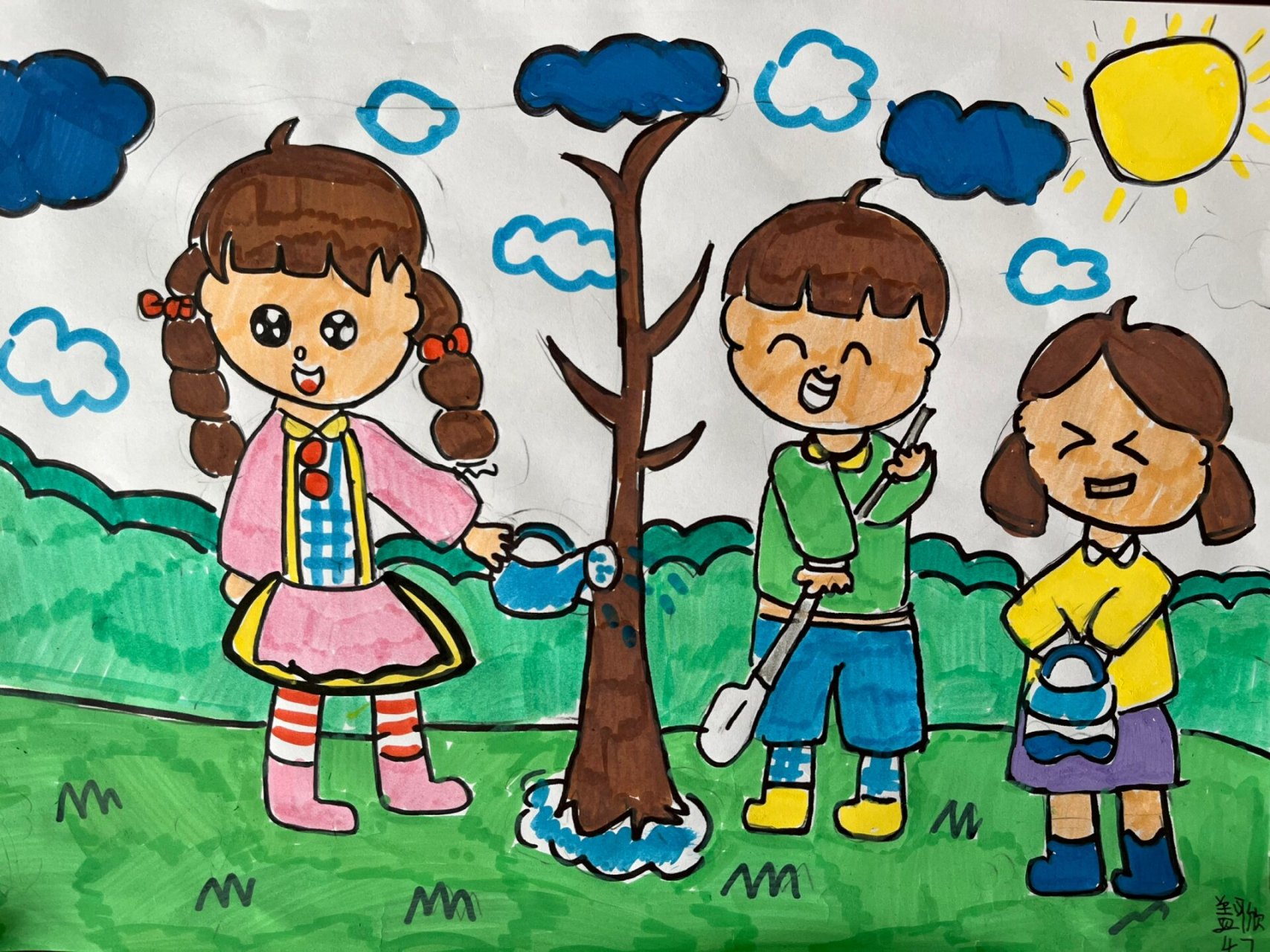 四年级美术《那一刻的我》学生作品