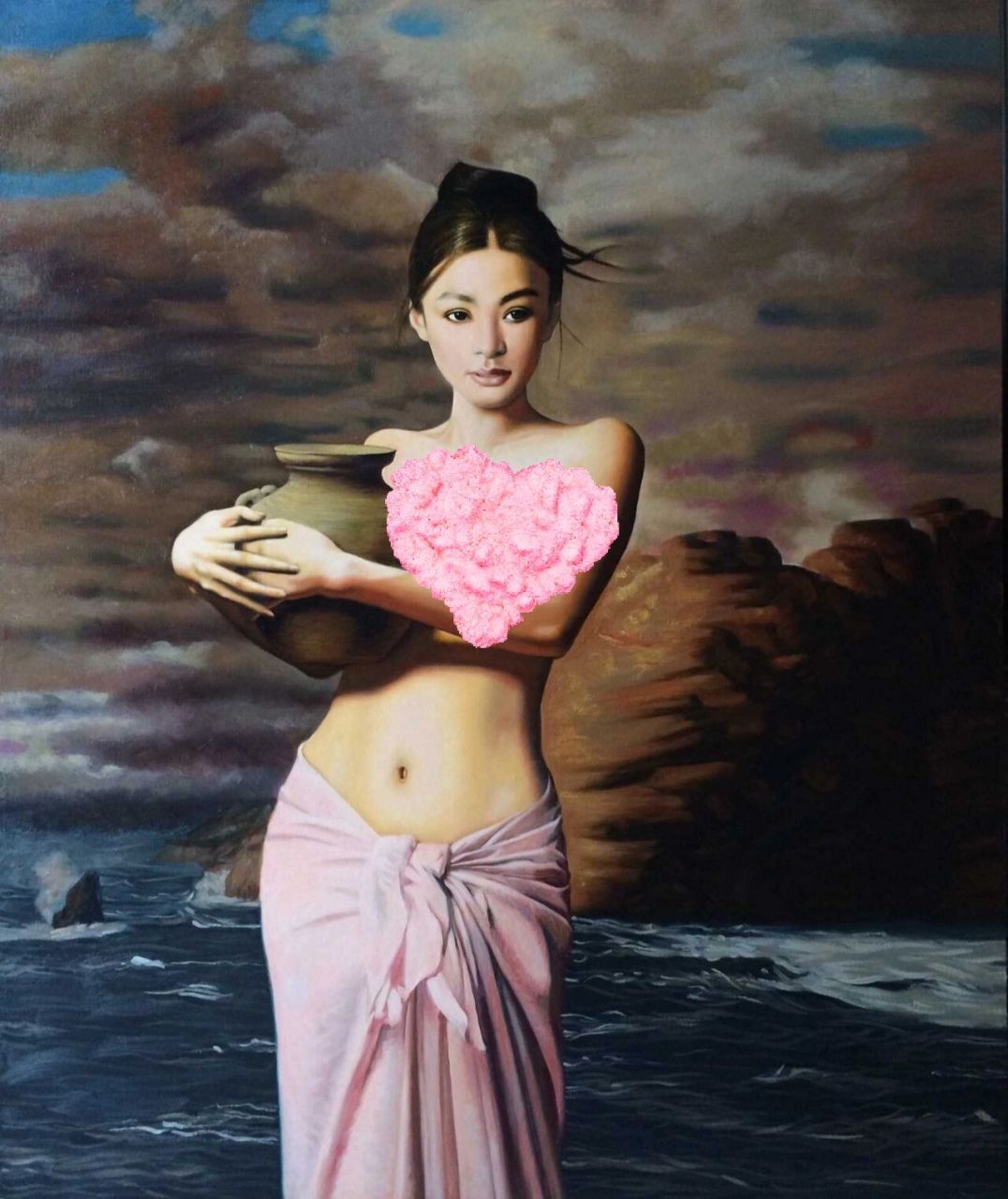 临摹谢楚余 抱陶女 原作等大120x100 临摹谢楚余 抱陶女 原作等大120