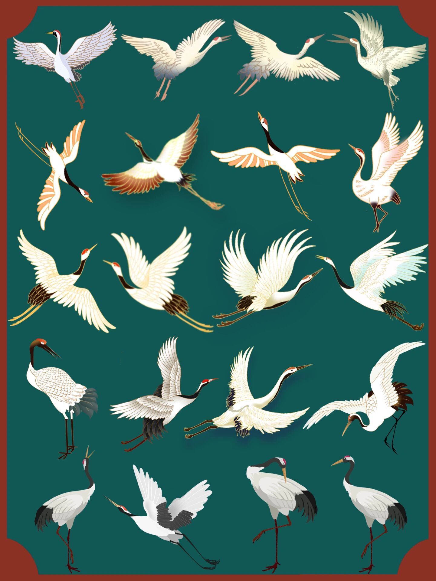 03国潮素材【仙鹤】|70组古风仙鹤png免抠素材