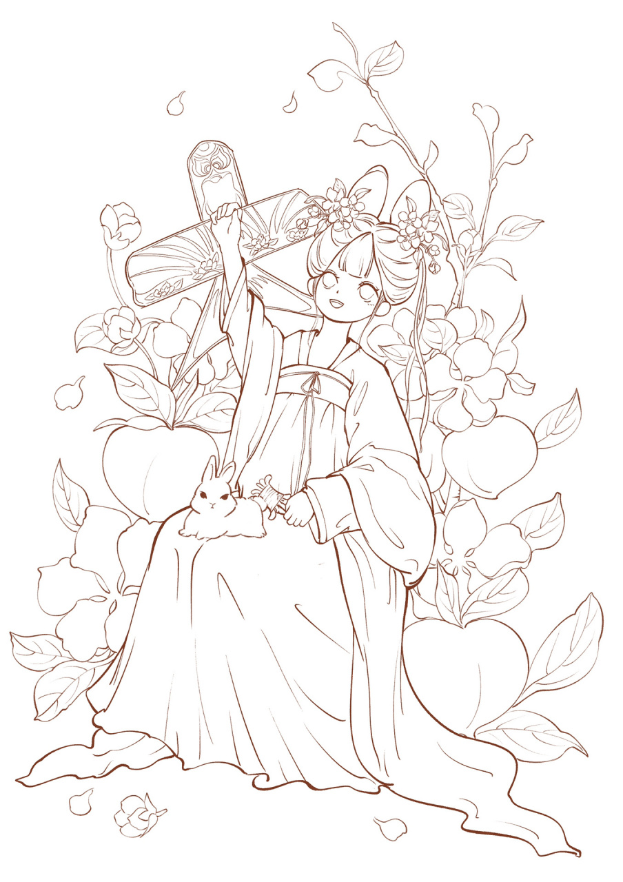 来了来了～    水果拟人系列——水蜜桃99 原创插画,请勿商用哈