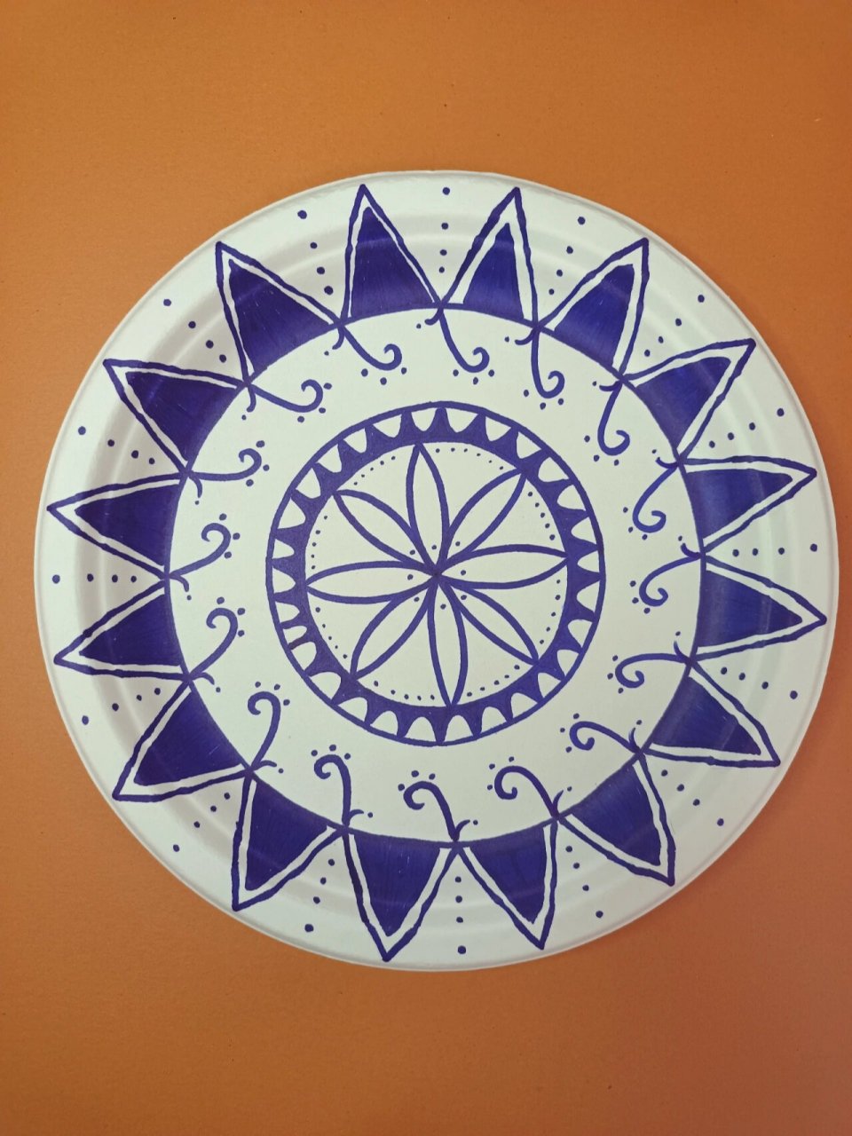 纸盘子变身73青花瓷73画纸盘喽