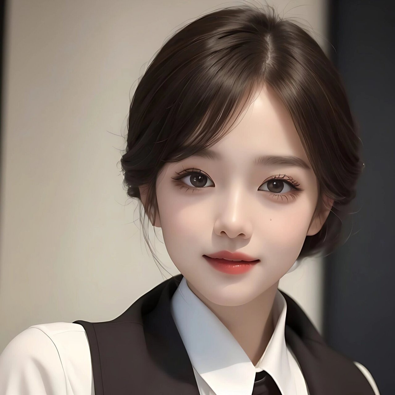 职业头像|盘起头发,努力工作 #ai绘画有点东西# #少女头像# #美女头像