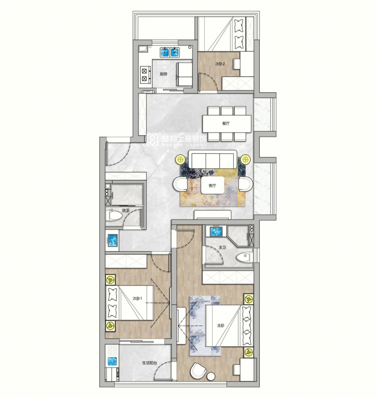 户型设计‖110㎡长方形户型改造平面图 16615  住户信息: ·四口